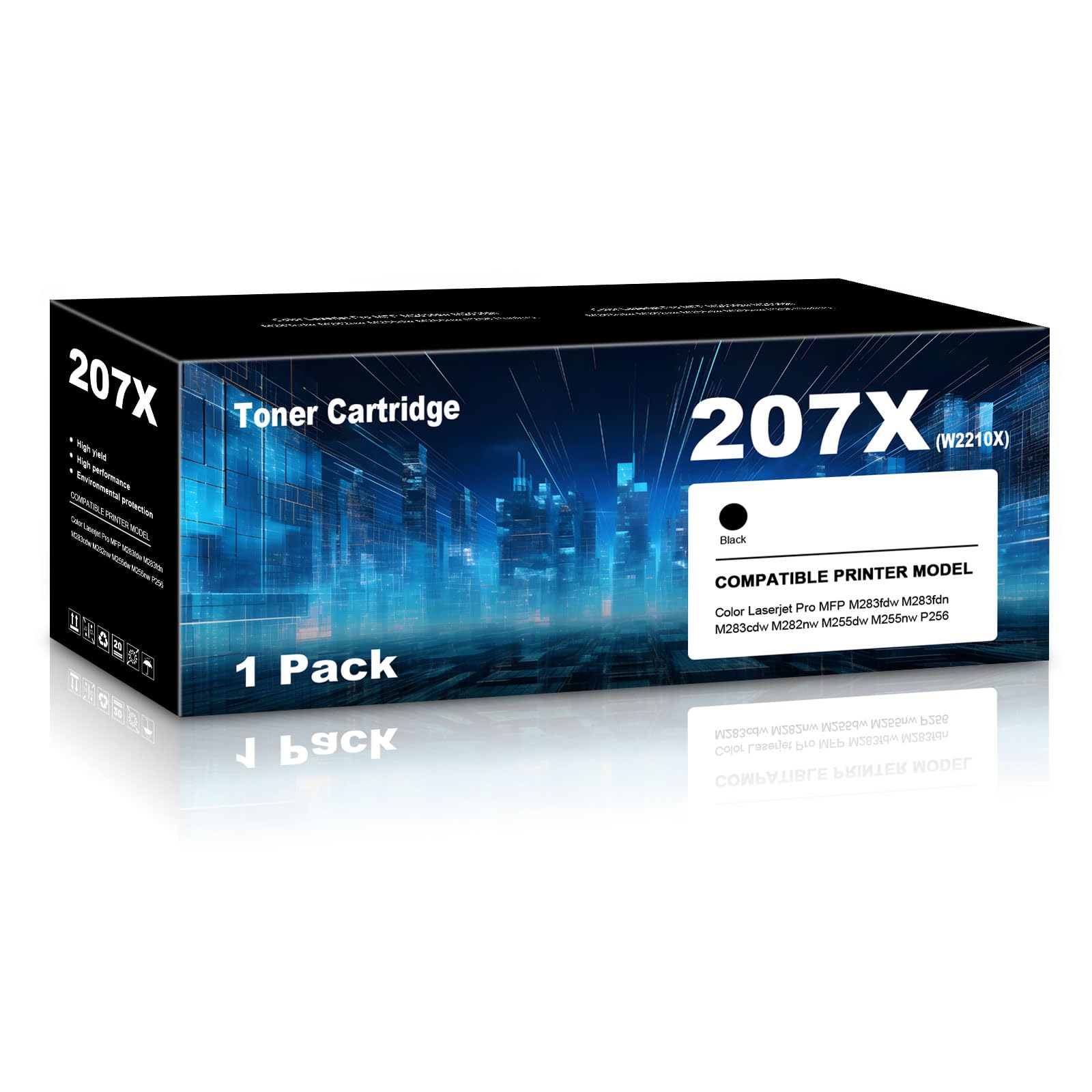 207X kaseta z tonerem Multipack kompatybilna z HP 207X 207A do drukarek HP Color Laserjet Pro MFP M283fdw M255dw M255nw M283fdn P256 drukarka W2210X - 1 czarny (z chipem)