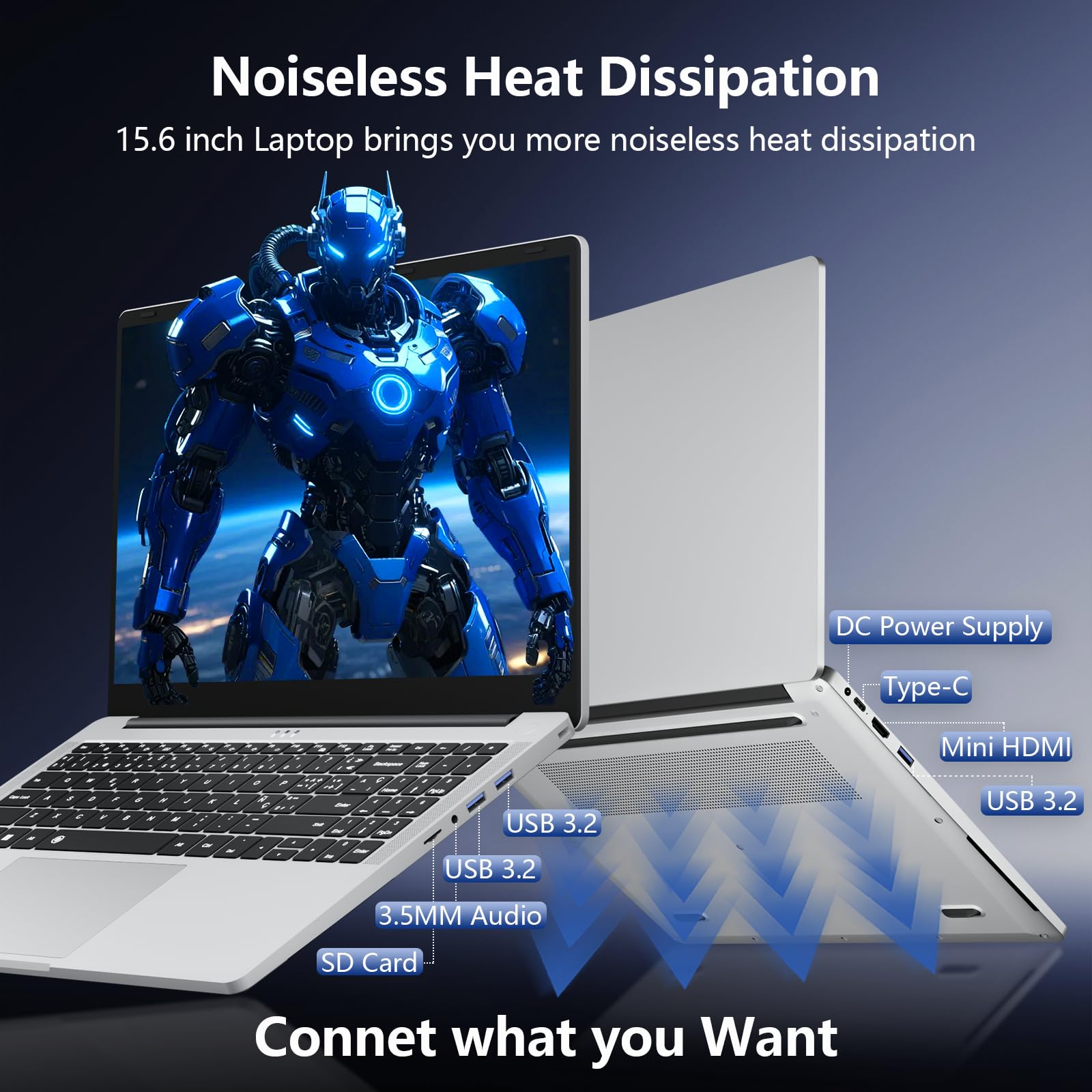 15,6 Pollici Portatile PC Ryzen 5 7430U, Notebook 16GB RAM 1TB SSD Win11, Laptop con scheda grafica Radeon, FHD IPS, Type-C, USB 3.0, HDMI, tastiera retroilluminata digitale Computer portatile