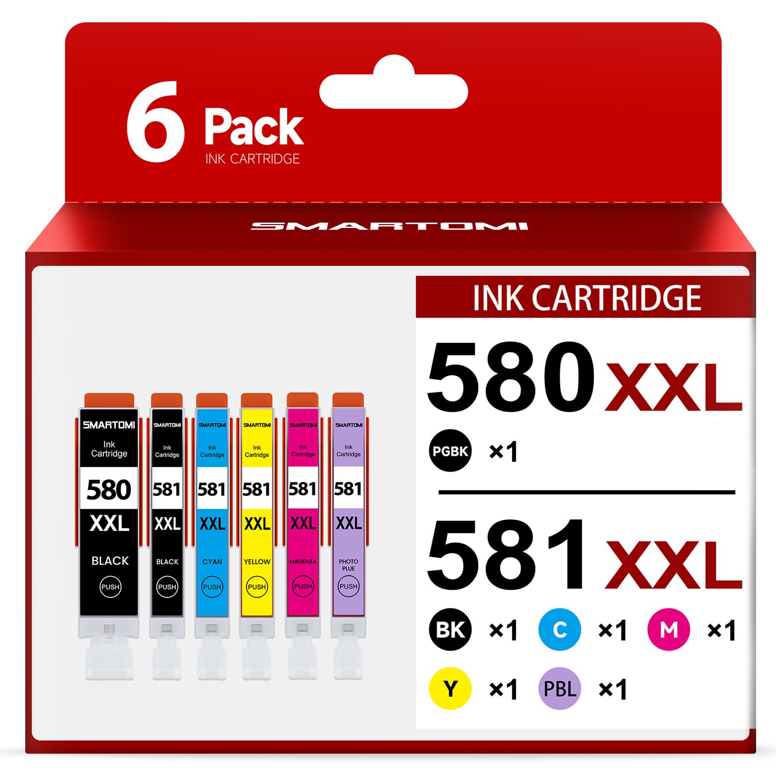 SMARTOMI 570 571 Printer Cartridges Replacement Compatible with Canon PGI-570 XL
