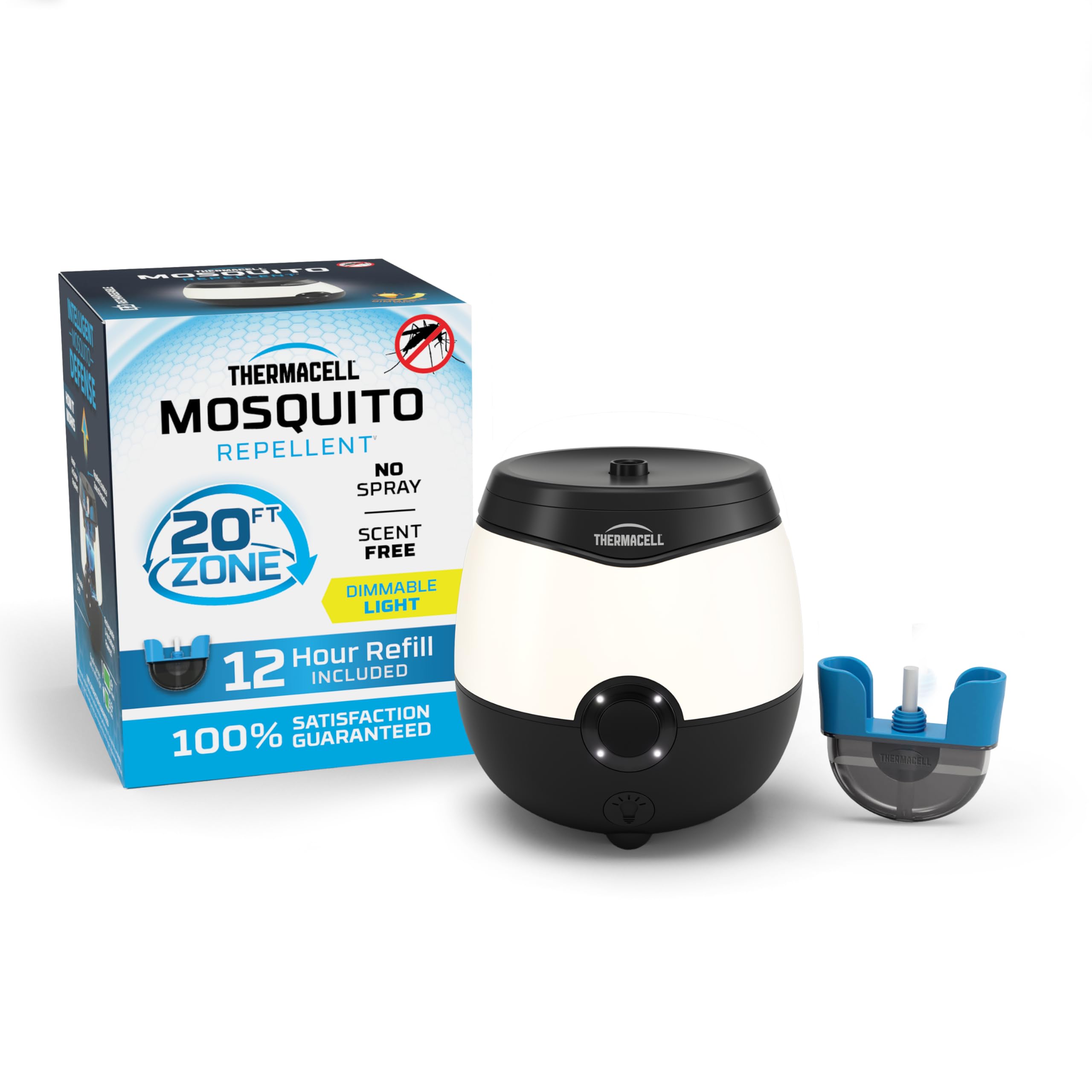 Thermacell Patio Shield Mosquito Repellent E-Series Rechargeable Repeller; 20’ Mosquito Protection Zone; Includes 12-Hr Repellent Refill; No Flame or Scent; Bug Spray and Bug Zapper Alternative