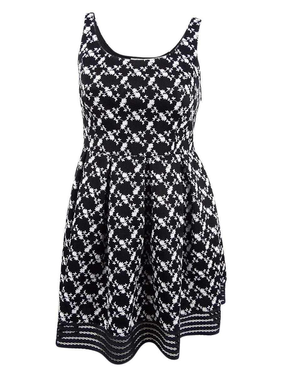 Sachin + Babi Womens Mesh Embroidered Party Dress B/W 12 Black/White