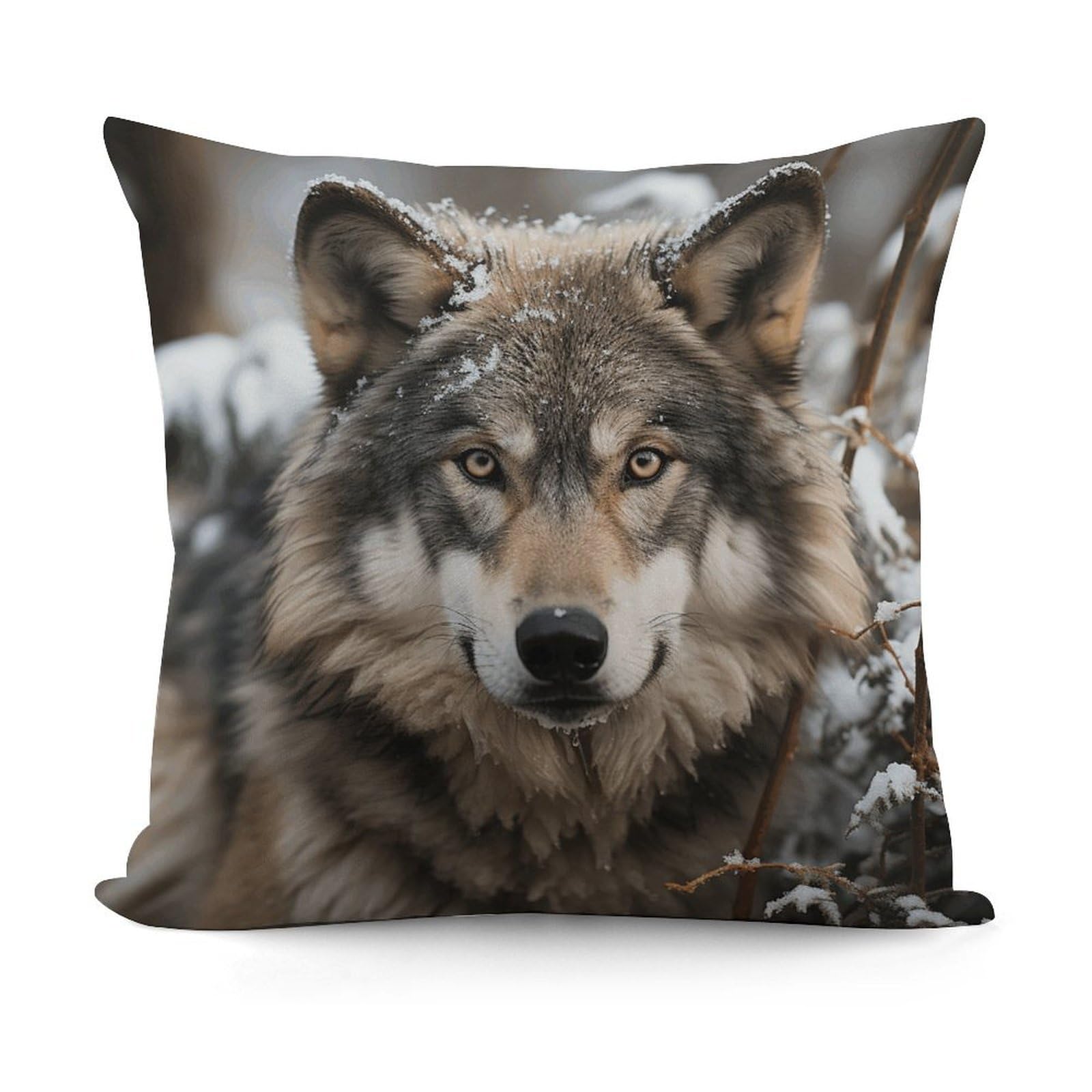 VstaDank Lmage of Wolf in The Snow Throw Pillow Cover Soft Square Cushion Cover Art Artwork Pillow Covers Mordern Couch Pillow Covers Decorative Cushion Case for Chair Couch Bedroom Living Room