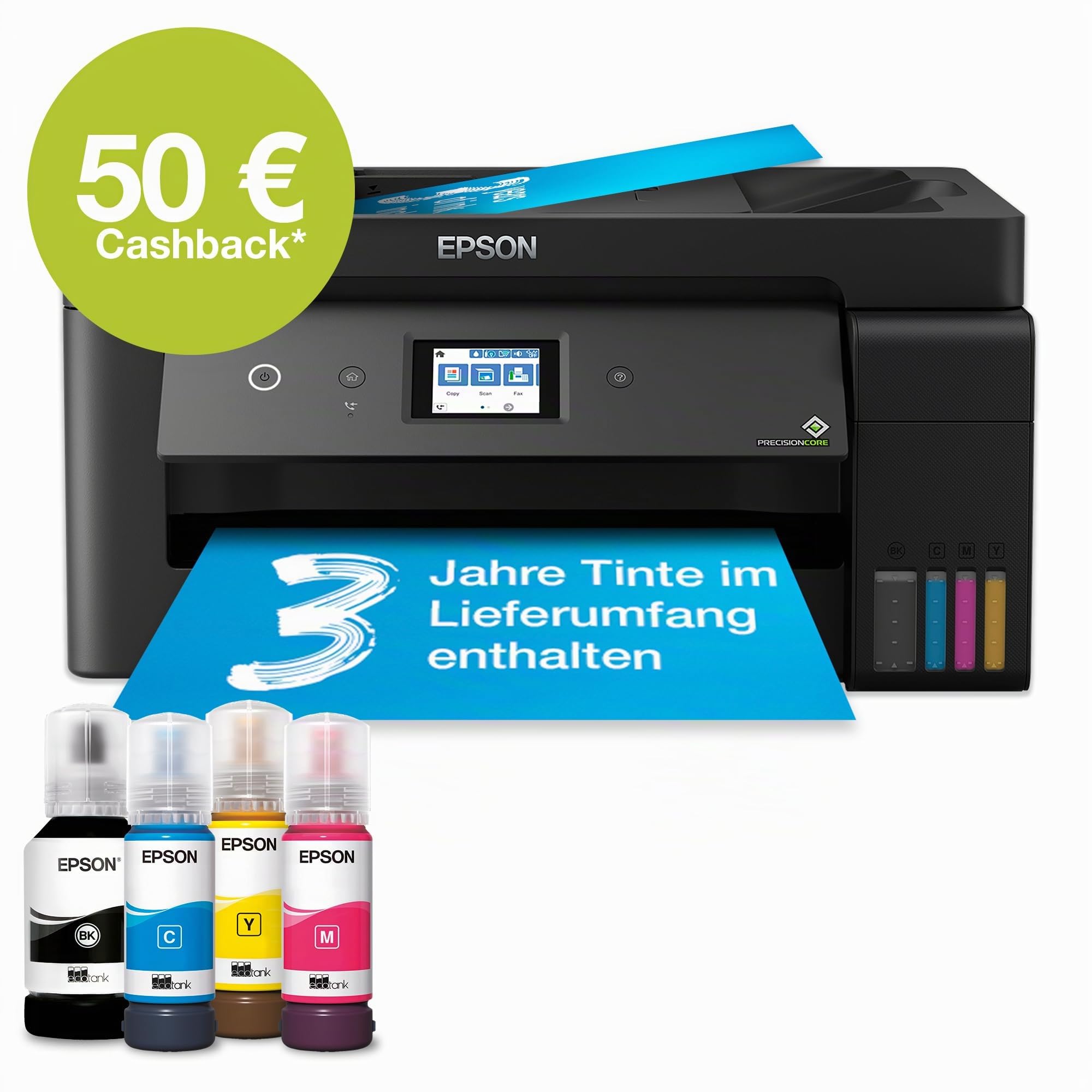 Epson EcoTank ET-15000 Tintentankdrucker | für Zuhause & kleine Büros | WLAN | A3+ | Drucken, Kopieren, Scannen, Faxen | Duplexdruck Druckening | 6.8 cm Touchscreen | 30-Blatt-ADF
