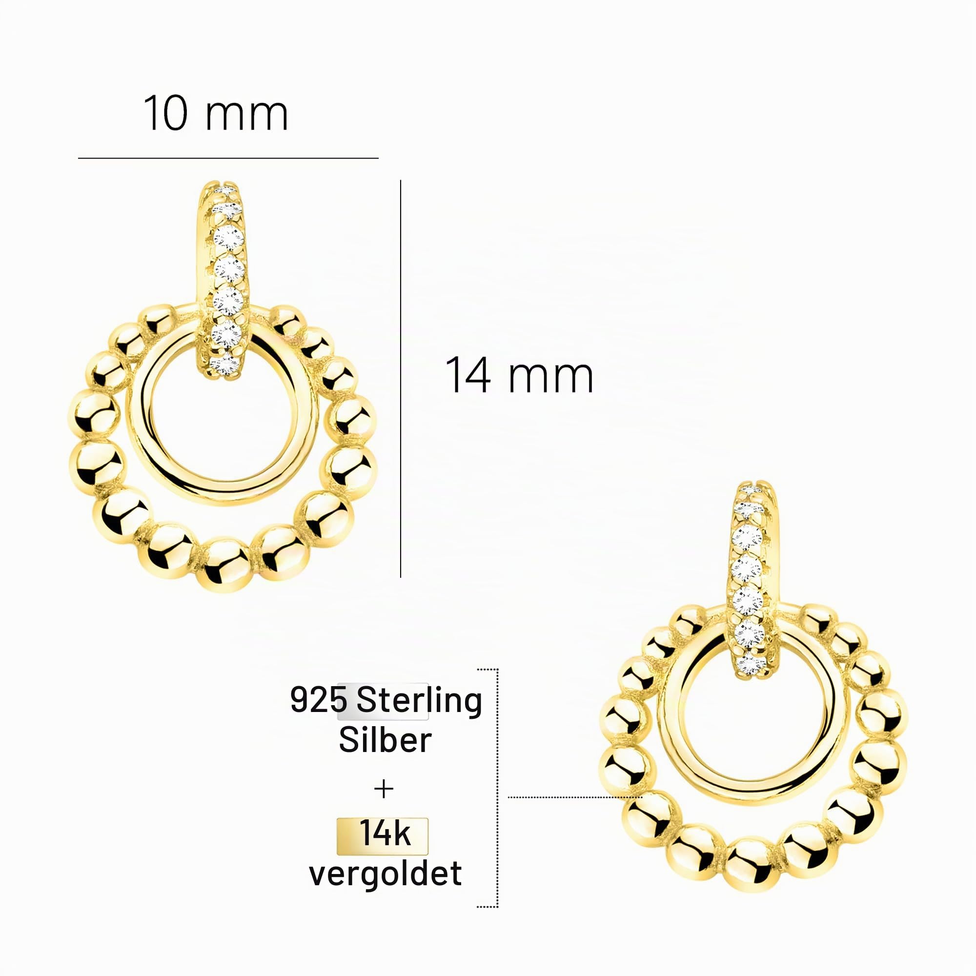 SOFIA MILANI - Damen Ohrringe 925 Silber - mit Zirkonia Steinen - Kreis Stab Ohrstecker