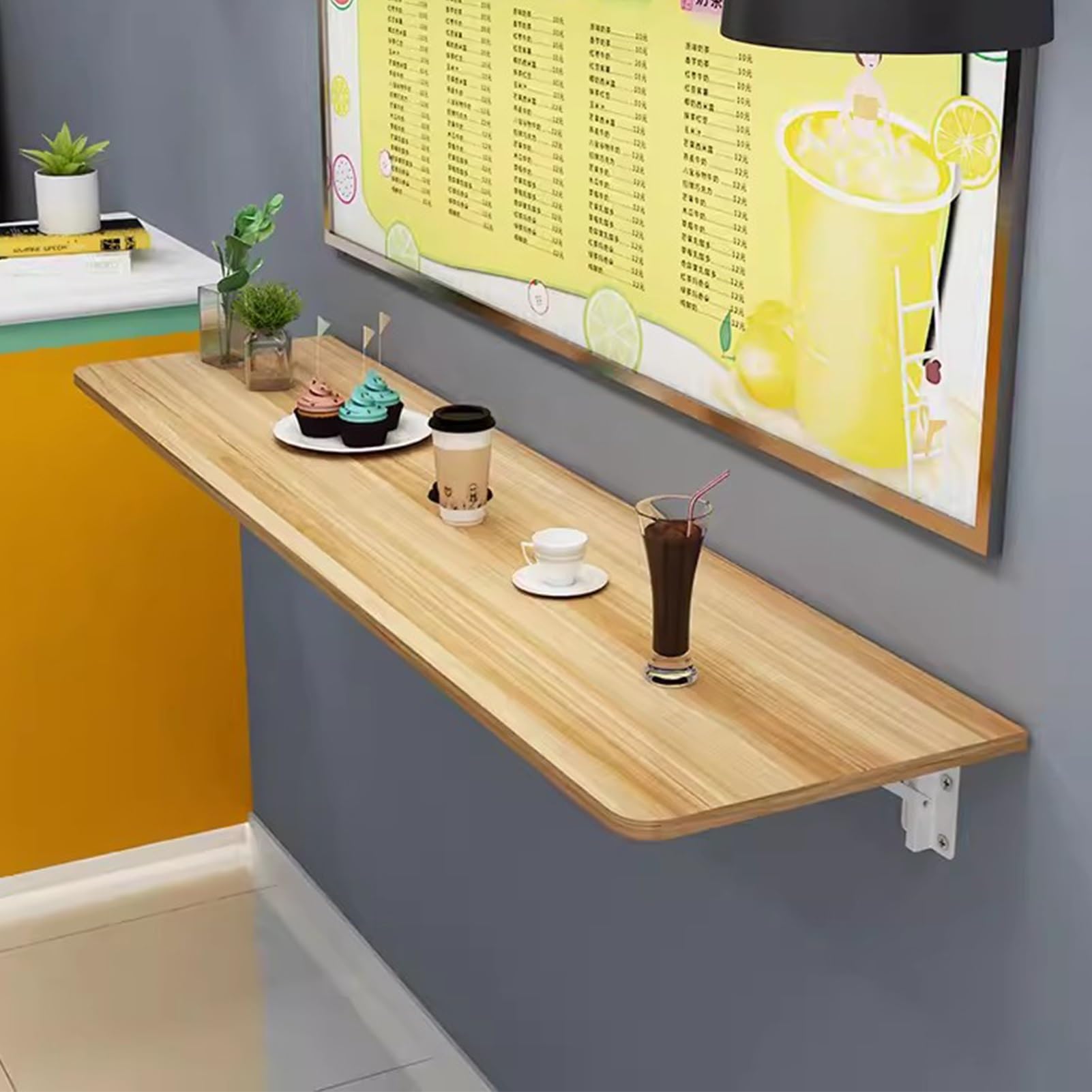 Table à manger murale pliante pour gagner de la place dans une cuisine