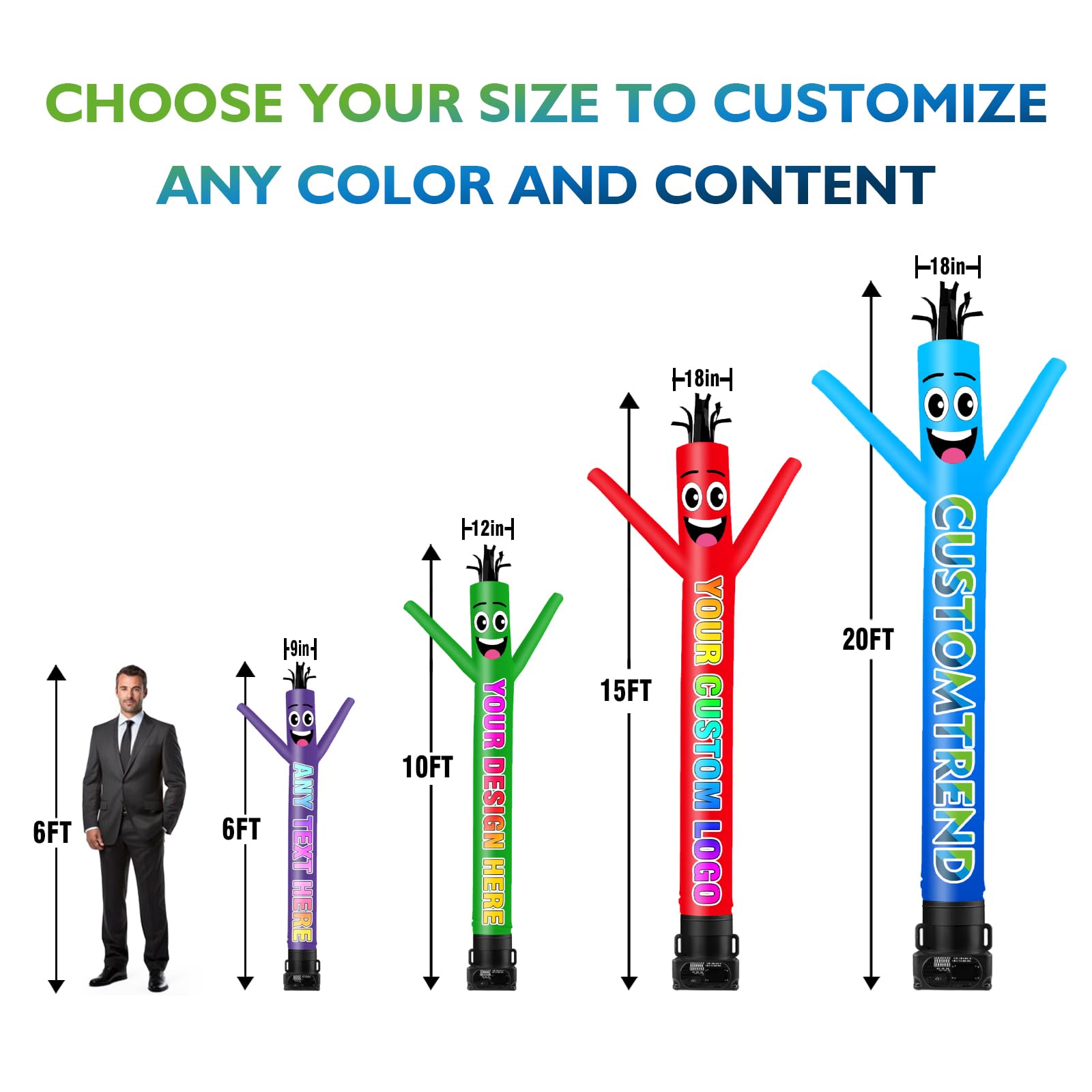 Amazon.com: CUSTOMTREND 10FT Custom Wacky Waving Inflatable Tube