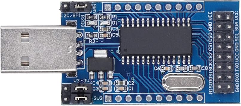 CH341A USB to UART Module Converter, USB I2C SPI TTL Memo Serial Parallel Output 3.3V 5V for Microcontroller Programming