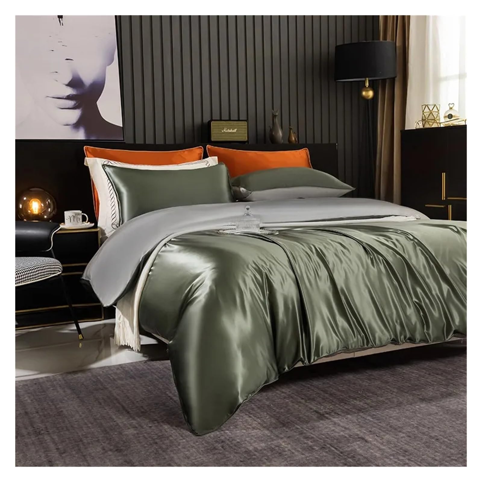 Sbcgfy B Duvet Cover Sets, Mulberry Silk Duvet Cover,Oth Sides 22Mm Nature Silk Duvet Cover With Zipper,Comfy Soft Ed Sheet Pillowcases 3Pcs No Sheet,-Queen Size 3 Pcs