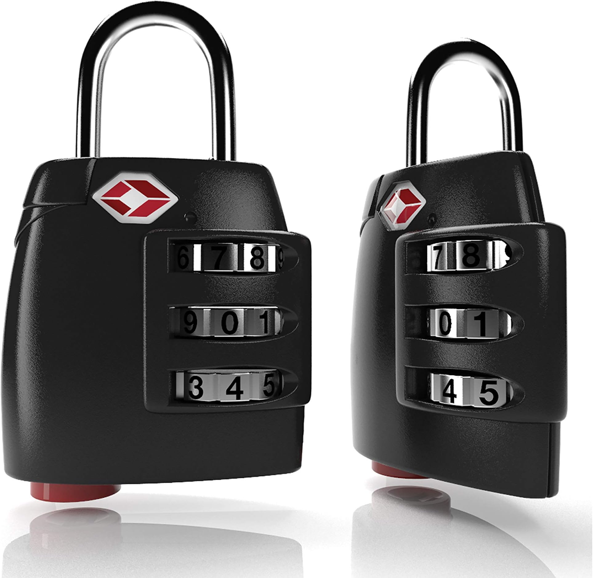 TSA Approved All Metal International Travel Luggage Lock 2 Pack, with Search Alert Pop Up Indicator and Padlock Combination, for Suitcase and Baggage