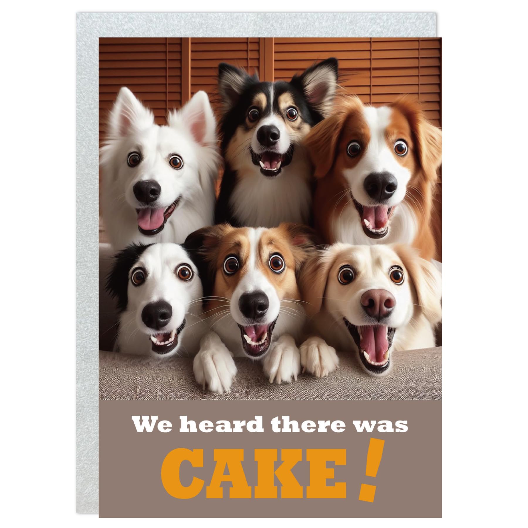 Gooji 5x7 Dogs Birthday Card, Funny Humorous Cute Card for Wife Husband Teenage Young Boy Girl Men Women Adult, Corgi Golden (Cake)