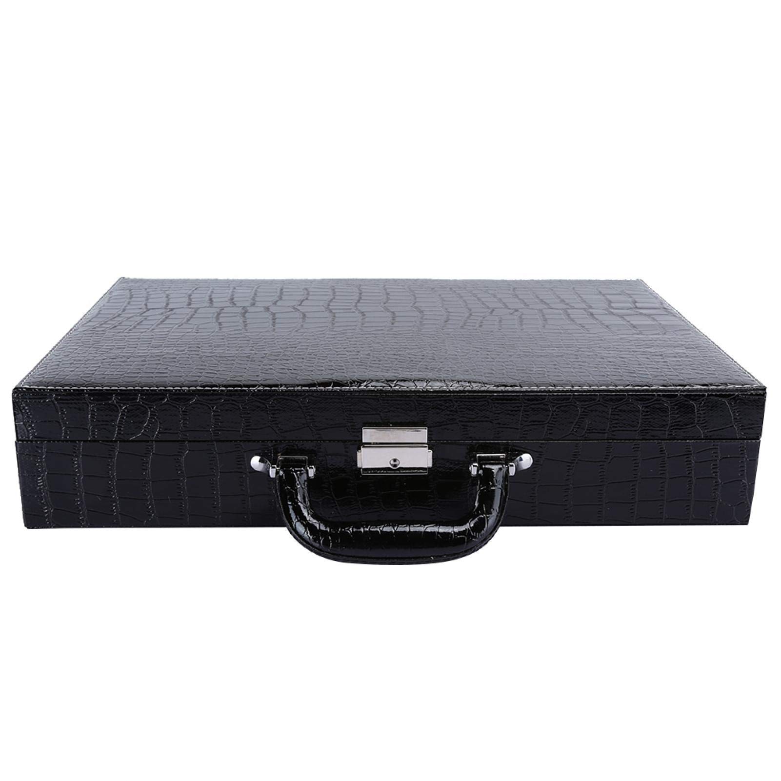 BoîTe De Rangement pour Montre 24 Grille Montre Valise en Cuir PU Grand Espace Organisateur De Montre avec Clé 16,9 x 11,4 x 3,5 Pouces