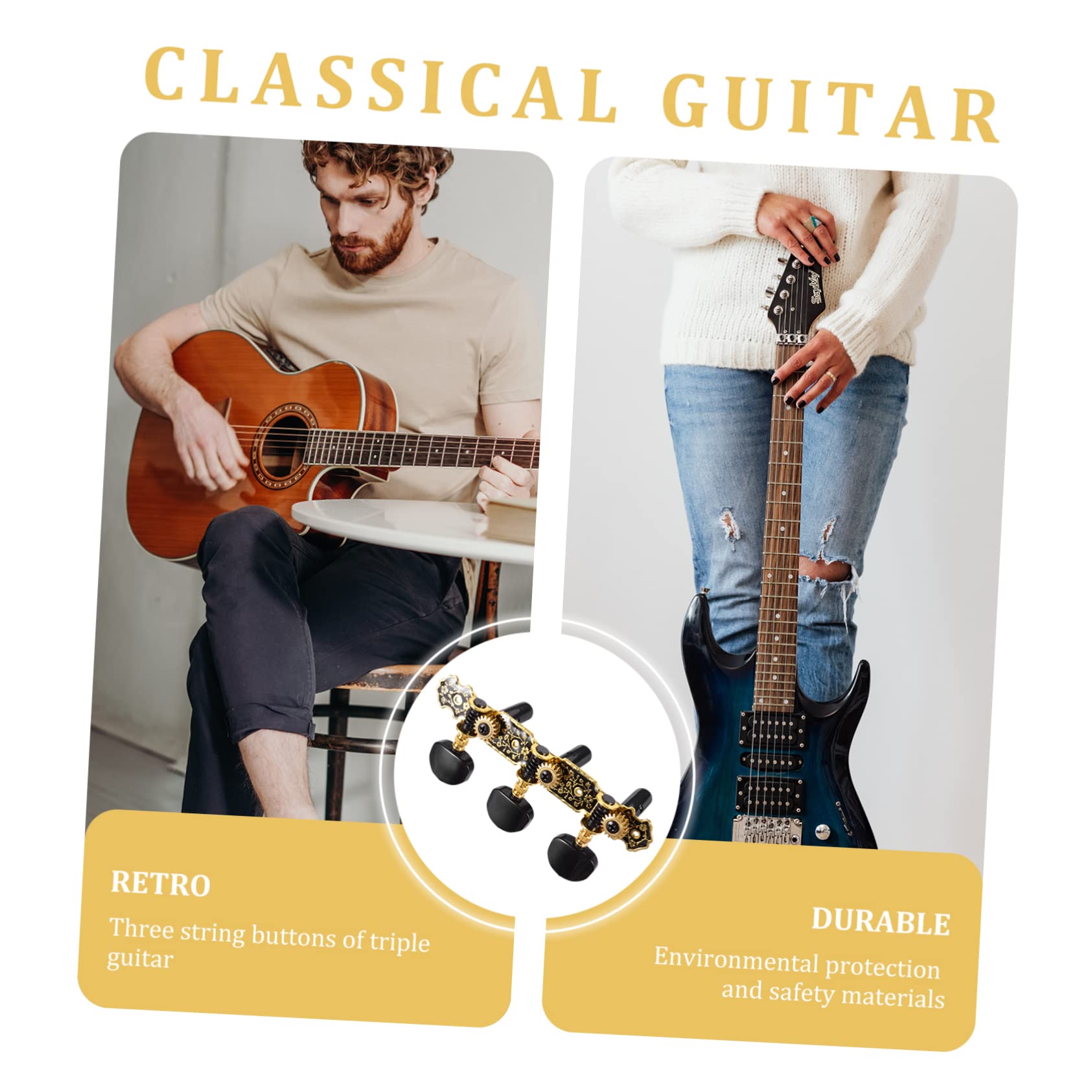 Toyvian 3paare Klassische Gitarren-stimmmechaniken Langlebige Installieren Für Reparaturen Und Wartungsarbeiten An Klassischen Gitarren