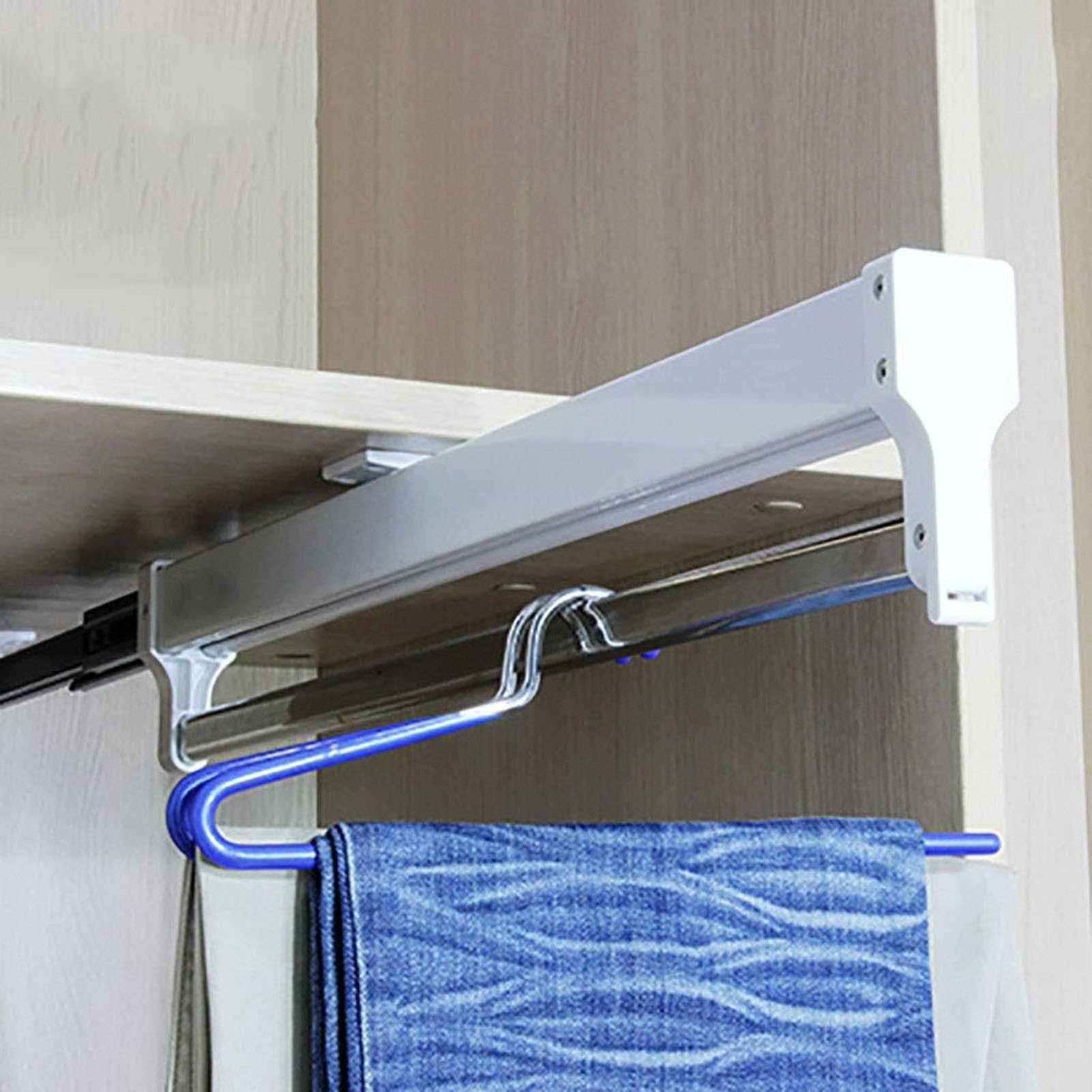corner wardrobe， Sliding Wardrobe Closet Rod，Extendable Clothes Rail, Hanger(550mm)