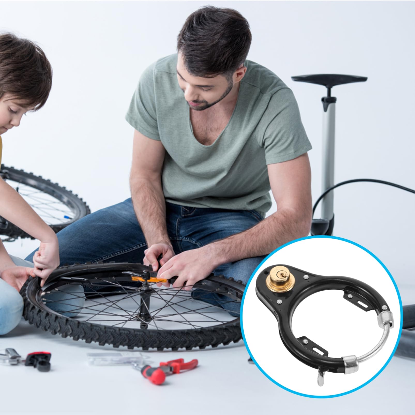 Happyyami Lucchetto per Bici in Lega di Zinco e Acciaio Resistente all Usura Adatto Mountain Bike Biciclette Standard e Scooter Facil Usare Fissare Telai o Manubri