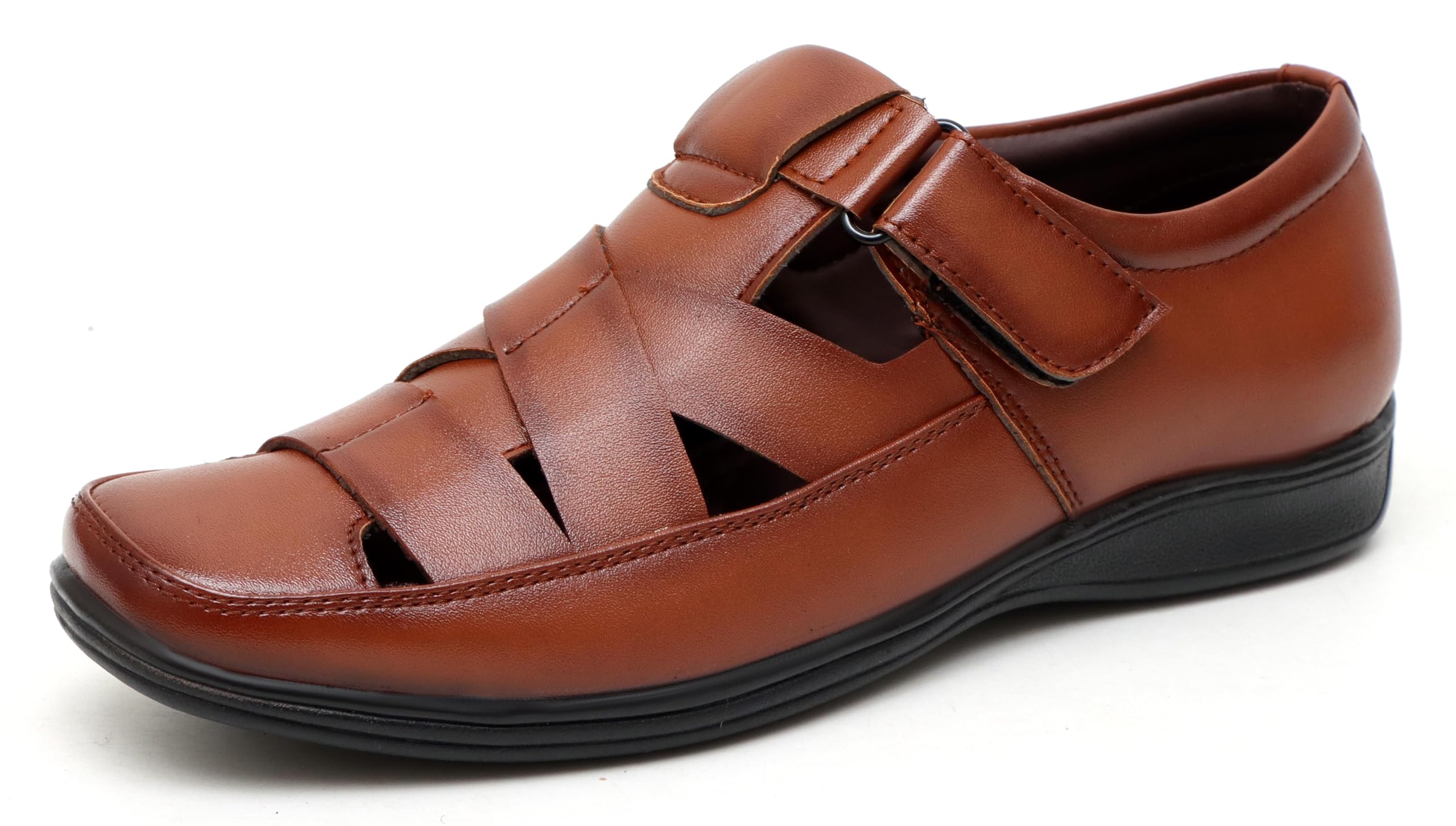 brute Faux Leather Sandals for Men | Fisherman Sandals | Closed Sandals-picture-14