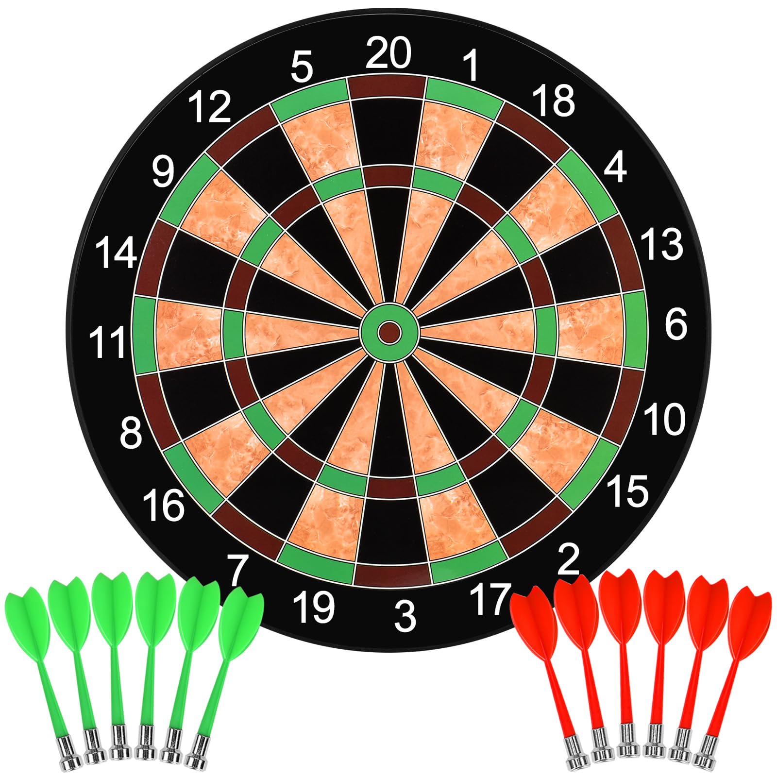 Queta Dartboard, Queta Magnetic Dart Board 17" with 12pcs Magnets Darts Arrows Family Game Activities