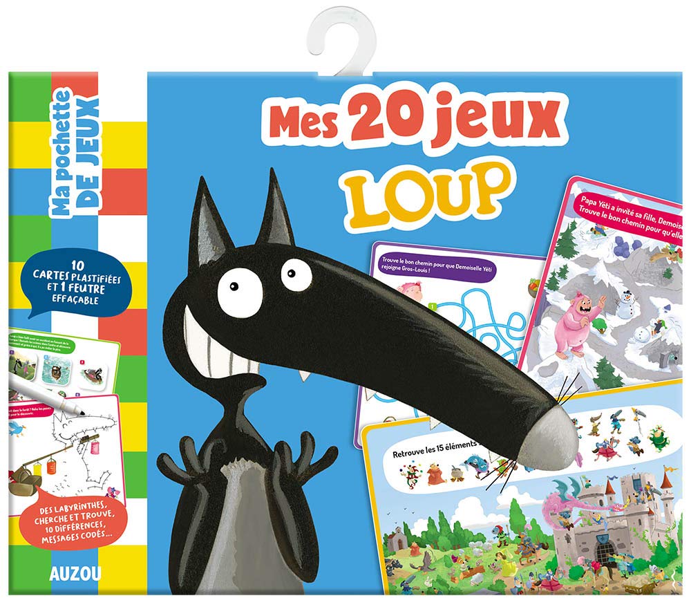 20 jeux loup: Avec 10 cartes plastifiées et 1 feutre effaçable