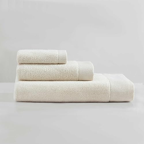 Miniatura 1 de Calvin Klein - Juego de toallas de baño, decoración de baño suave y absorbente, construcción sin torsión (entretejido natural, 3 piezas)