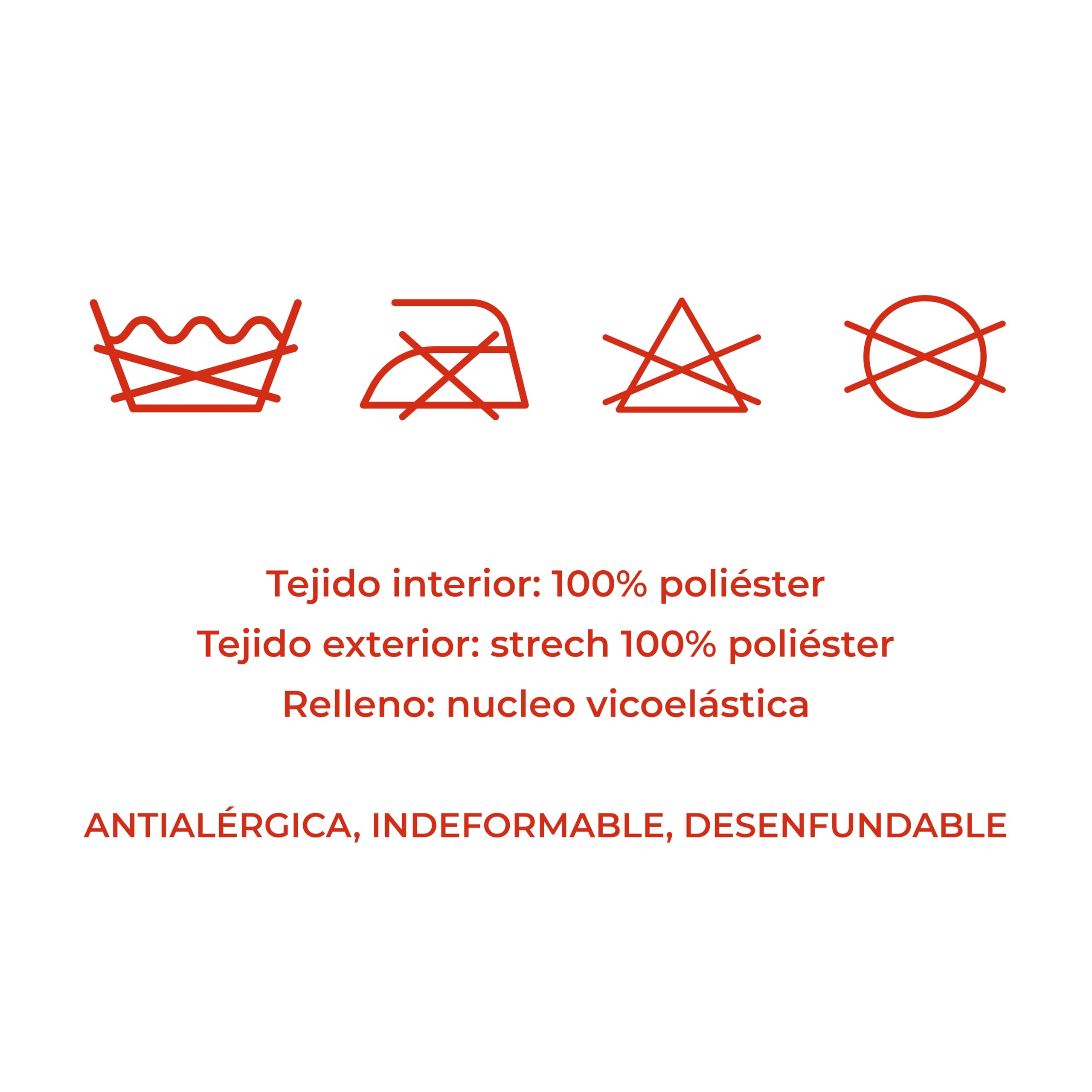 Almohada - Cojin Viscoelástica 50x50cm 2 Unidades Económica – Espuma de Memoria de Alta Densidad, Firmeza Media, Transpirable– Descanso Reparador (2, 50x50 cm)
