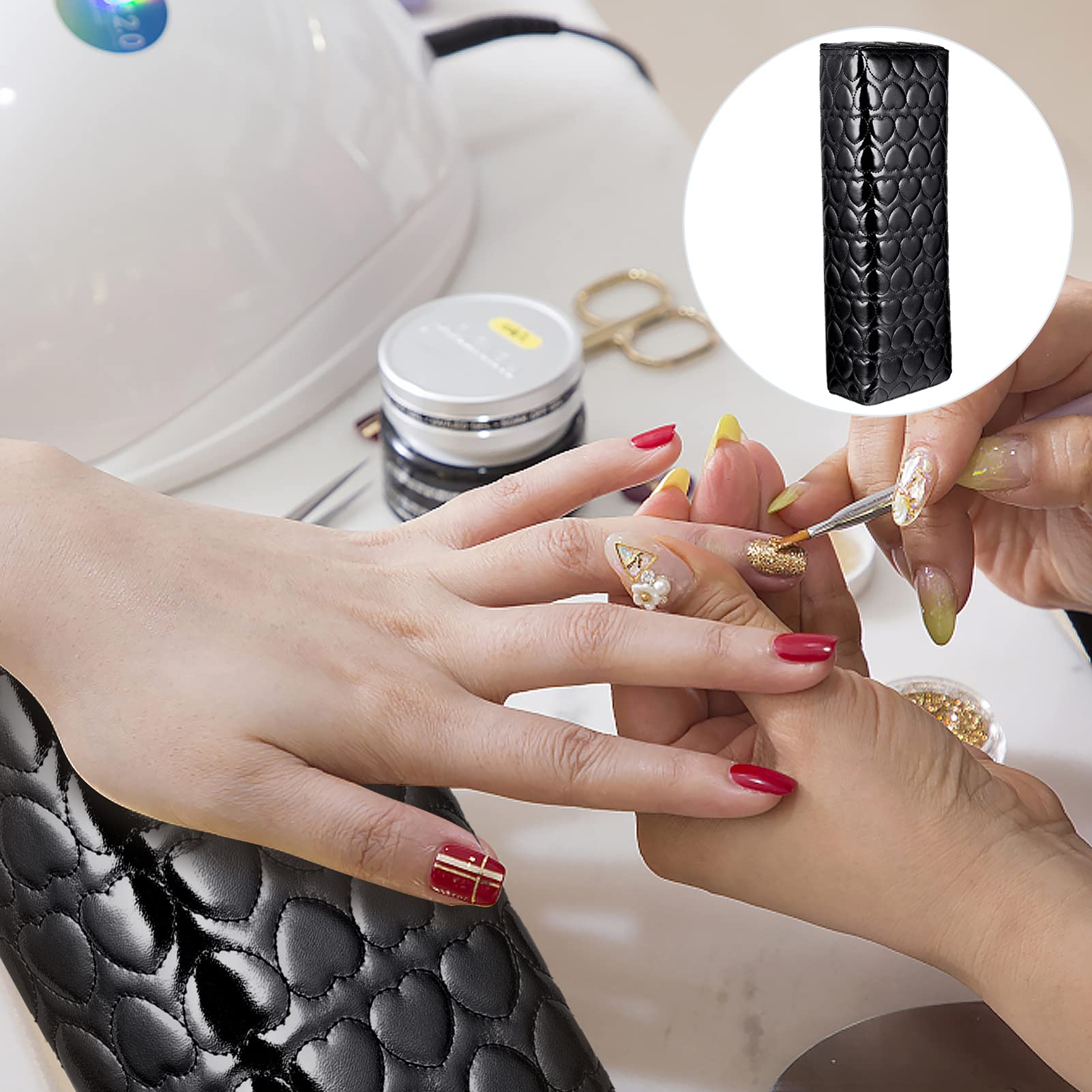 LALAFINA 3pezzi Cuscino Poggiamano per Manicure per Unghie Pu Antiscivolo Accessorio per e Personale Protegge La Scrivania Unghie