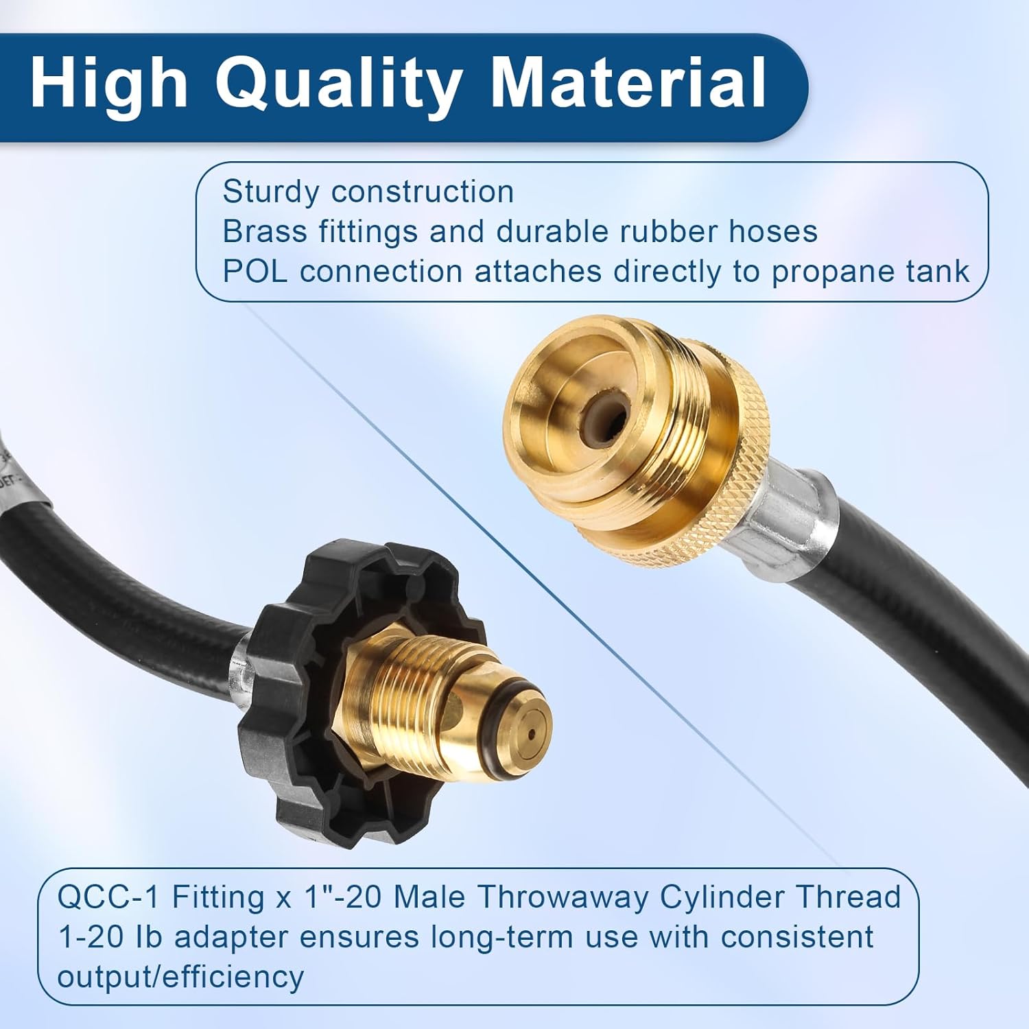 F273704 12-Ft Propane Hose Assembly Compatible With Mr.Heater/Big Buddy Heater Propane Adapter, for Mr Buddy Heater Hose To Propane Tank MH9B MH18B Series & More Indoor