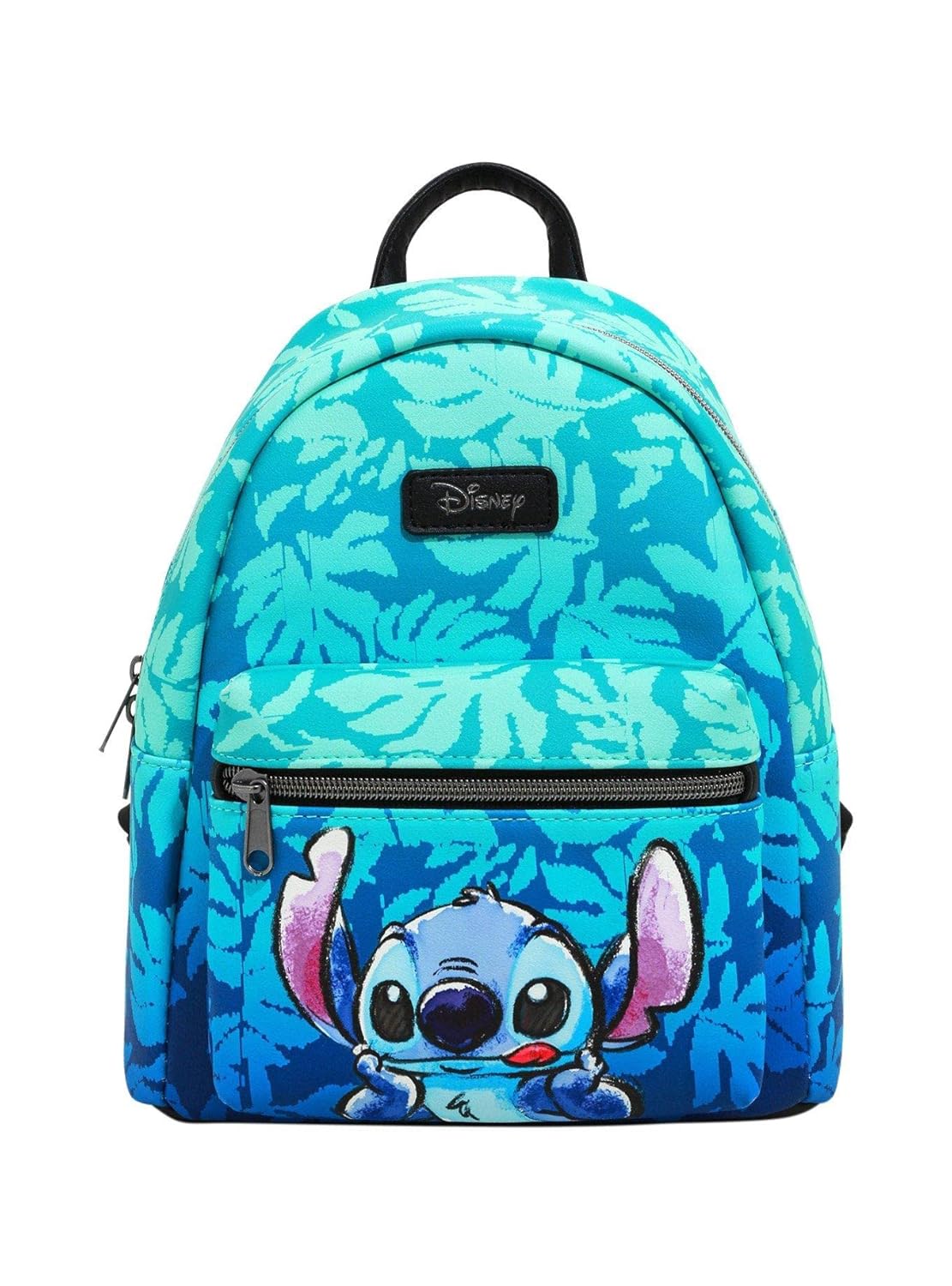 Disney Lilo Stitch Blue Tropical Leaves Mini Backpack BLACK NONE