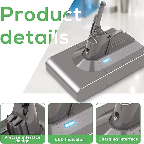Miniatura 2 de PASUKTER Batería de repuesto para Dyson V8 Absolute, V8 Animal, V8 Animal, V8 Animal Exclusivo Aspirador de Mano Inalámbrico V8 Batería de