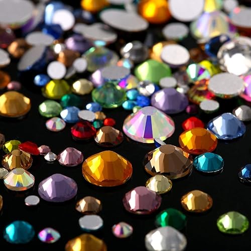 Miniatura 3 de AD Beads - 1440 cristales de imitación de calidad de diversos tamaños, reverso liso, para arte de uñas