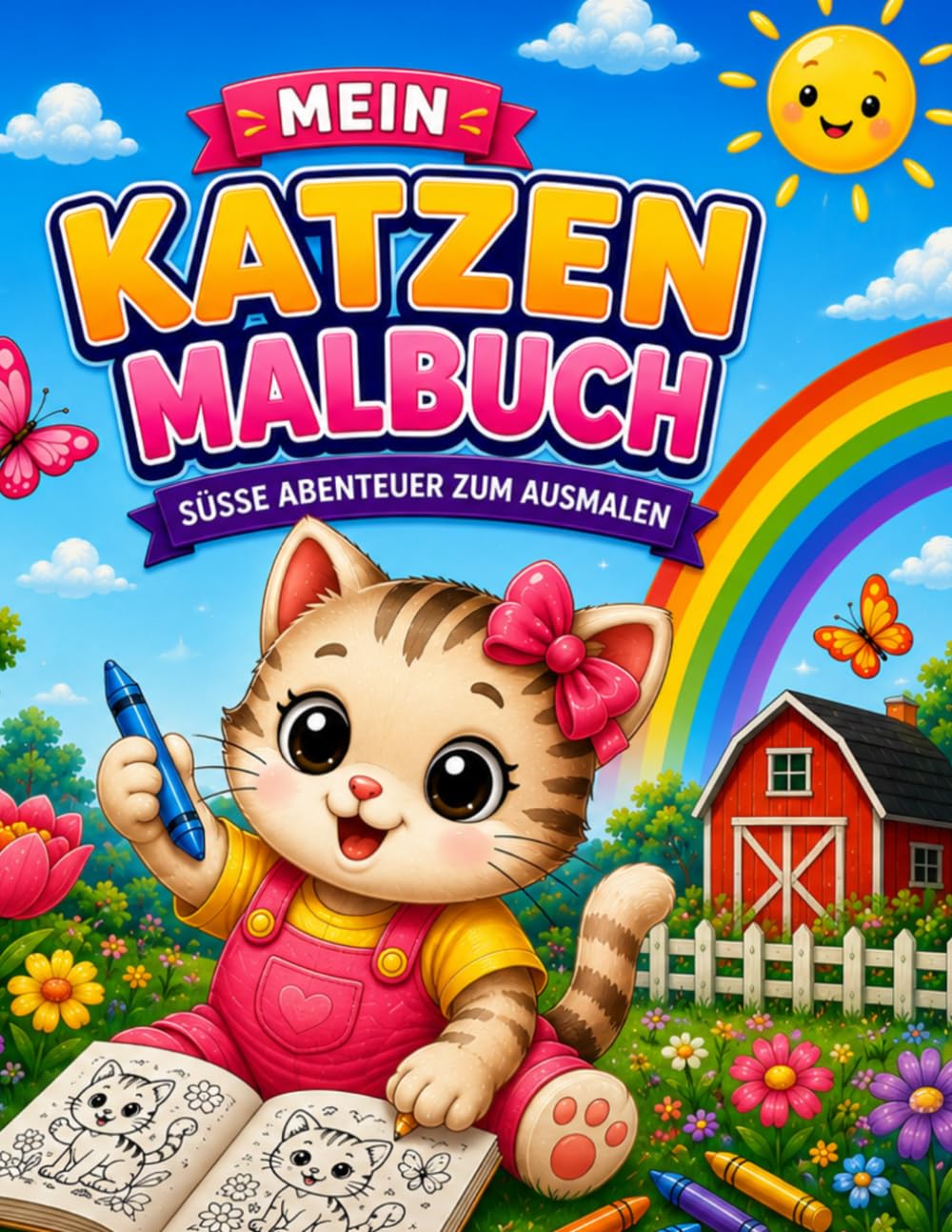 Mein Katzen Malbuch: Süße Abenteuer zum Ausmalen für Kinder von 2–6 Jahren