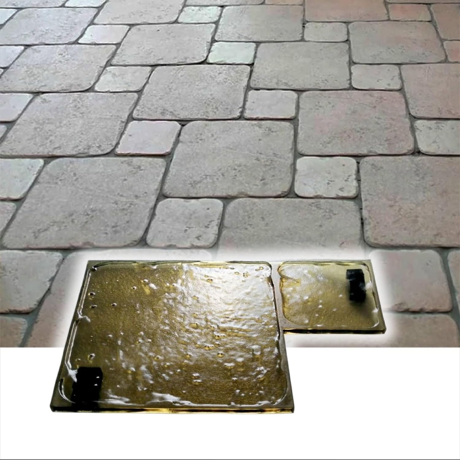 Polyurethane Stamp EDBURG | Stamp for Decorative Finishing on Concrete and Plaster | Mat Stamp 18,31" х 12,20" х 0,39" Inches