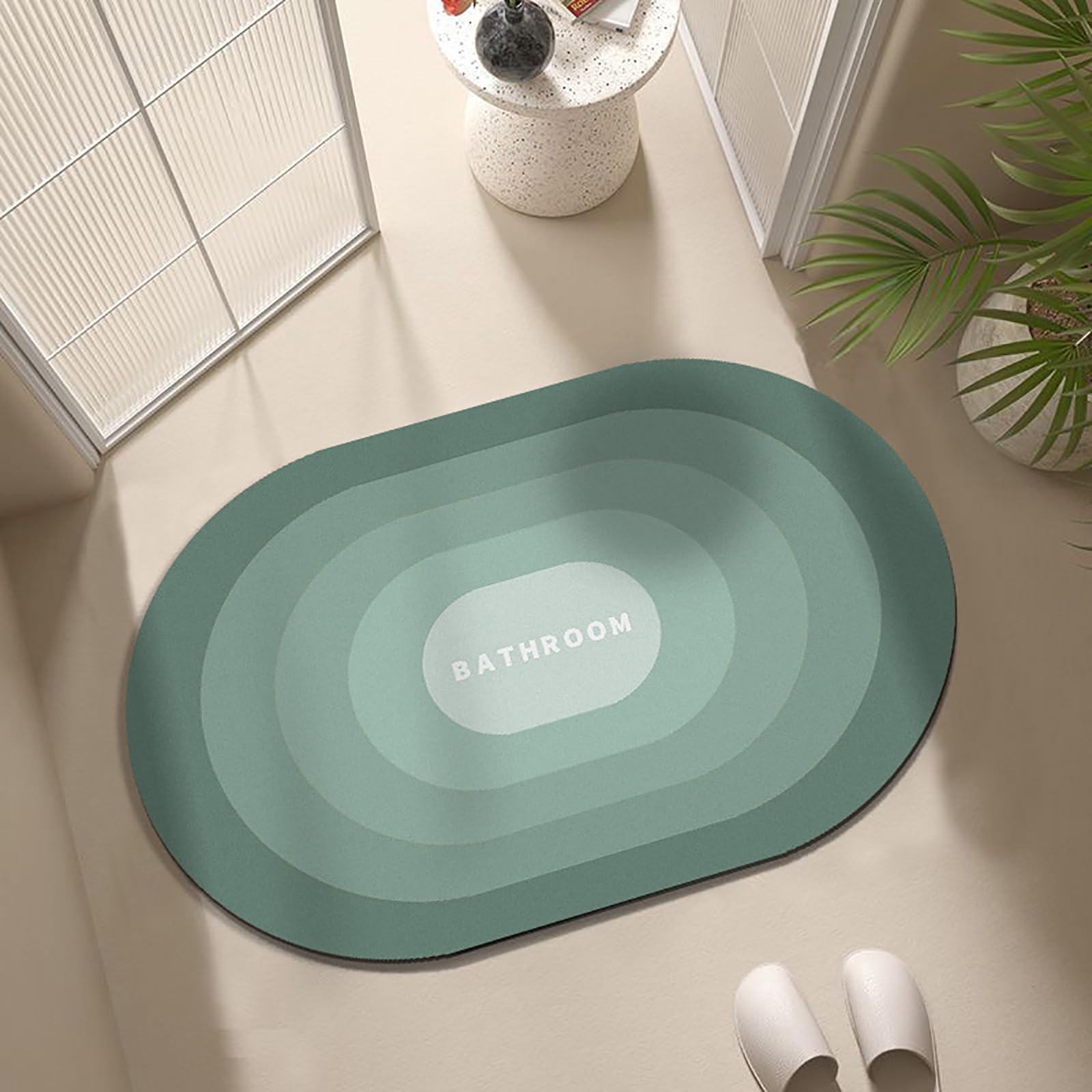 Generico Tappeto Bagno in Terra Diatomacea Antiscivolo,Ovali Asciugatura Rapida | Resistente alle macchie e ad assorbimento rapido