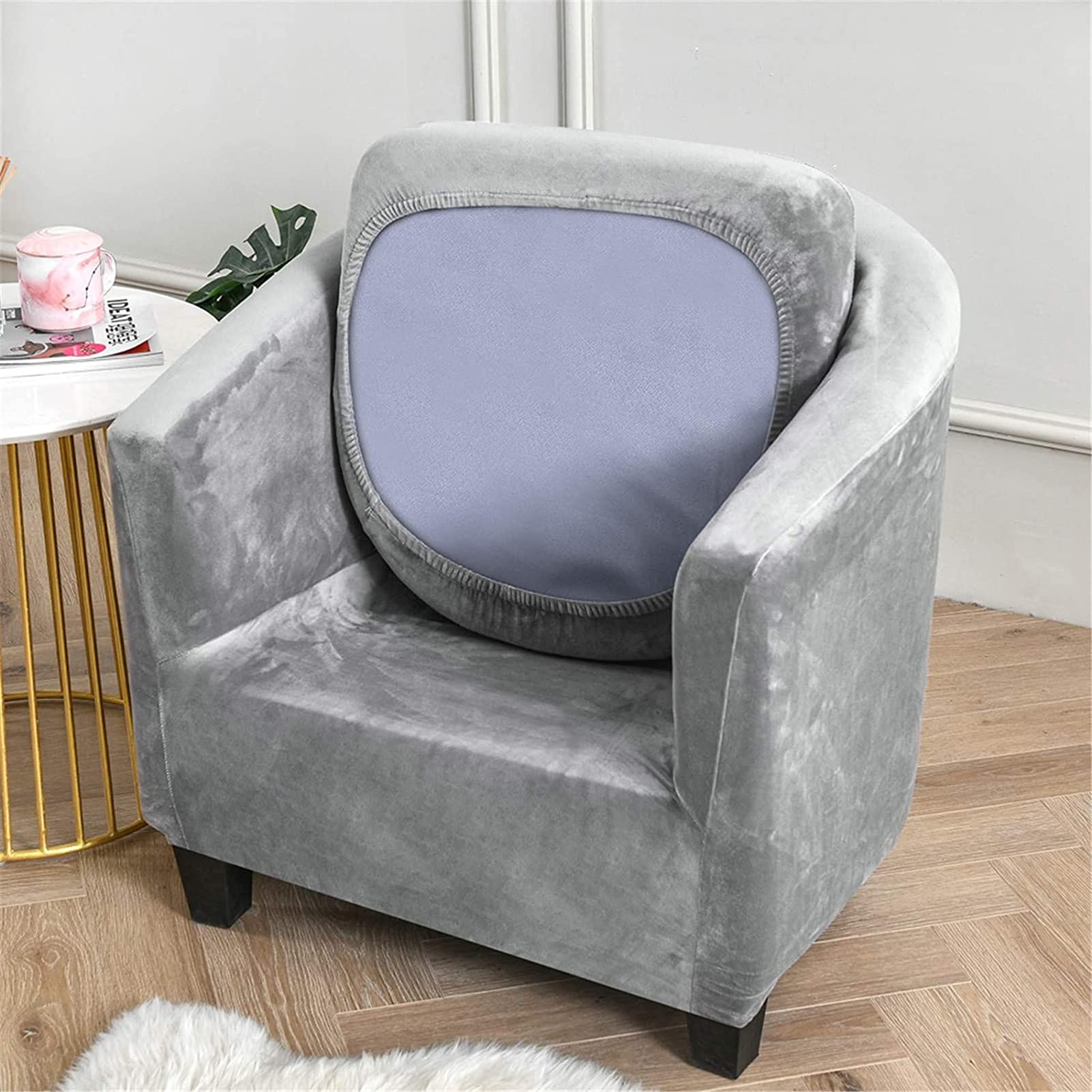GEBIN Copridivano Tub Chair In Velluto, Copripoltrona Club, Copridivani
