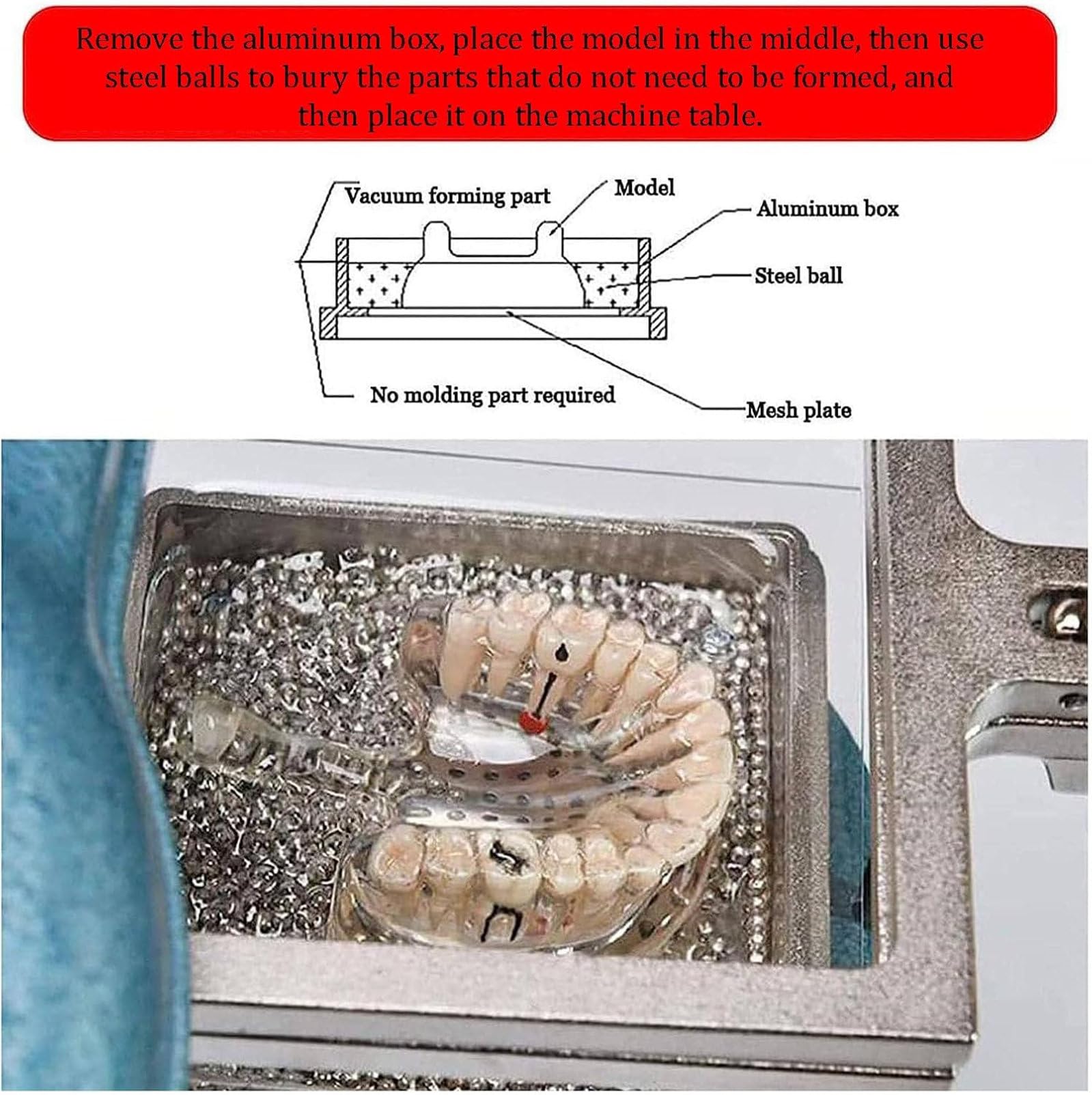 Vakuumformer-Form- und Formmaschinen-Laborausrüstung, 1000-W-Dental-Vakuumformer-Maschinen-Thermoform-Laborausrüstung, für Zahnkliniken und klinische Studien