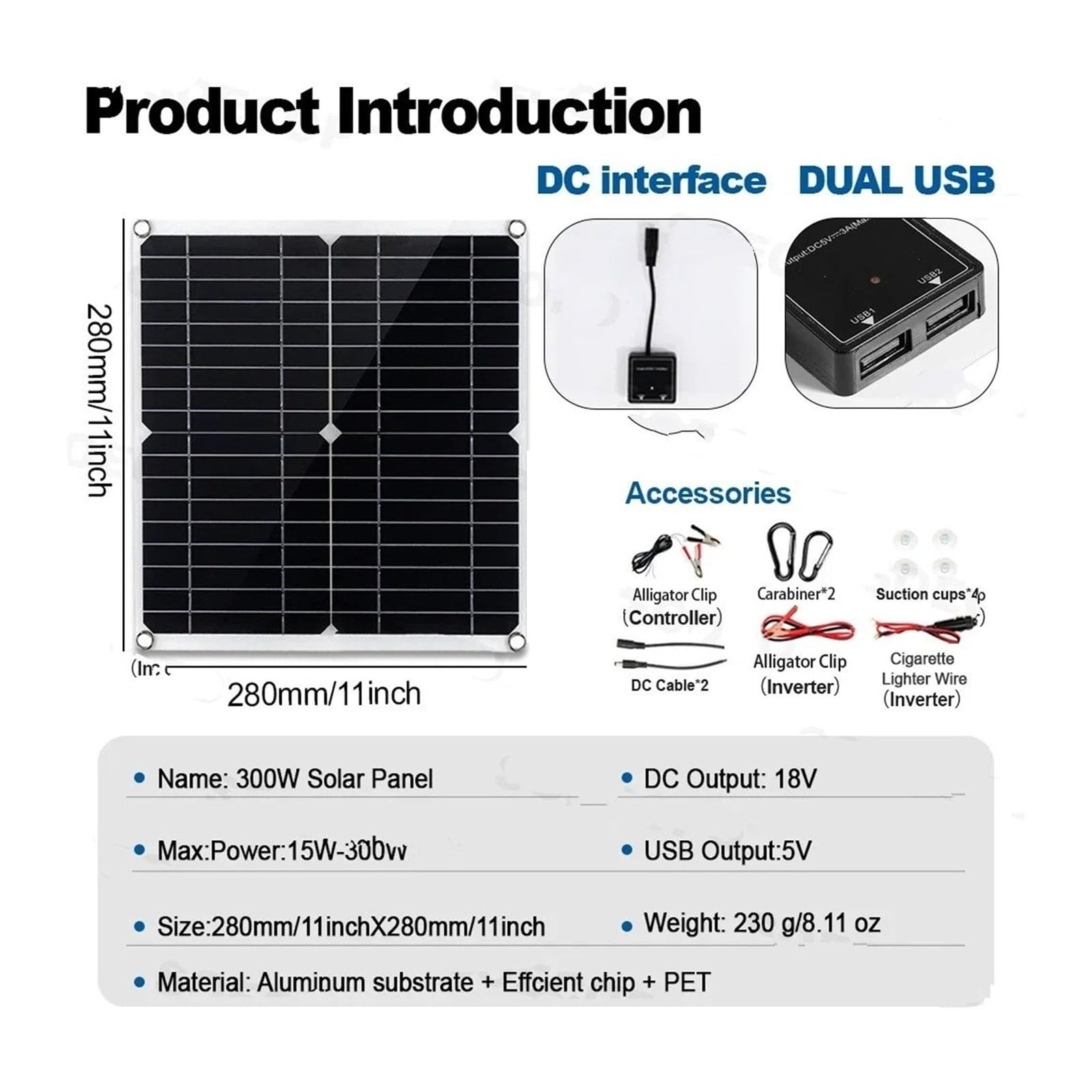 Inverter Convertisseur Kit Système Solaire 7000W avec Panneau 300W + Contrôleur 100A + Onduleur 12V/24V À 110V/220V pour Maison/RV/Camping(220V Solar kit)