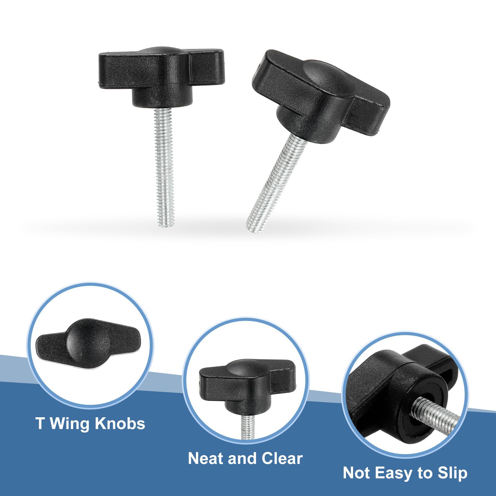 YELARXI Z- Shaped Thumb Screws 304 Stainless Steel Tee Wing Knobs Screws Clamping t Head - Image 3