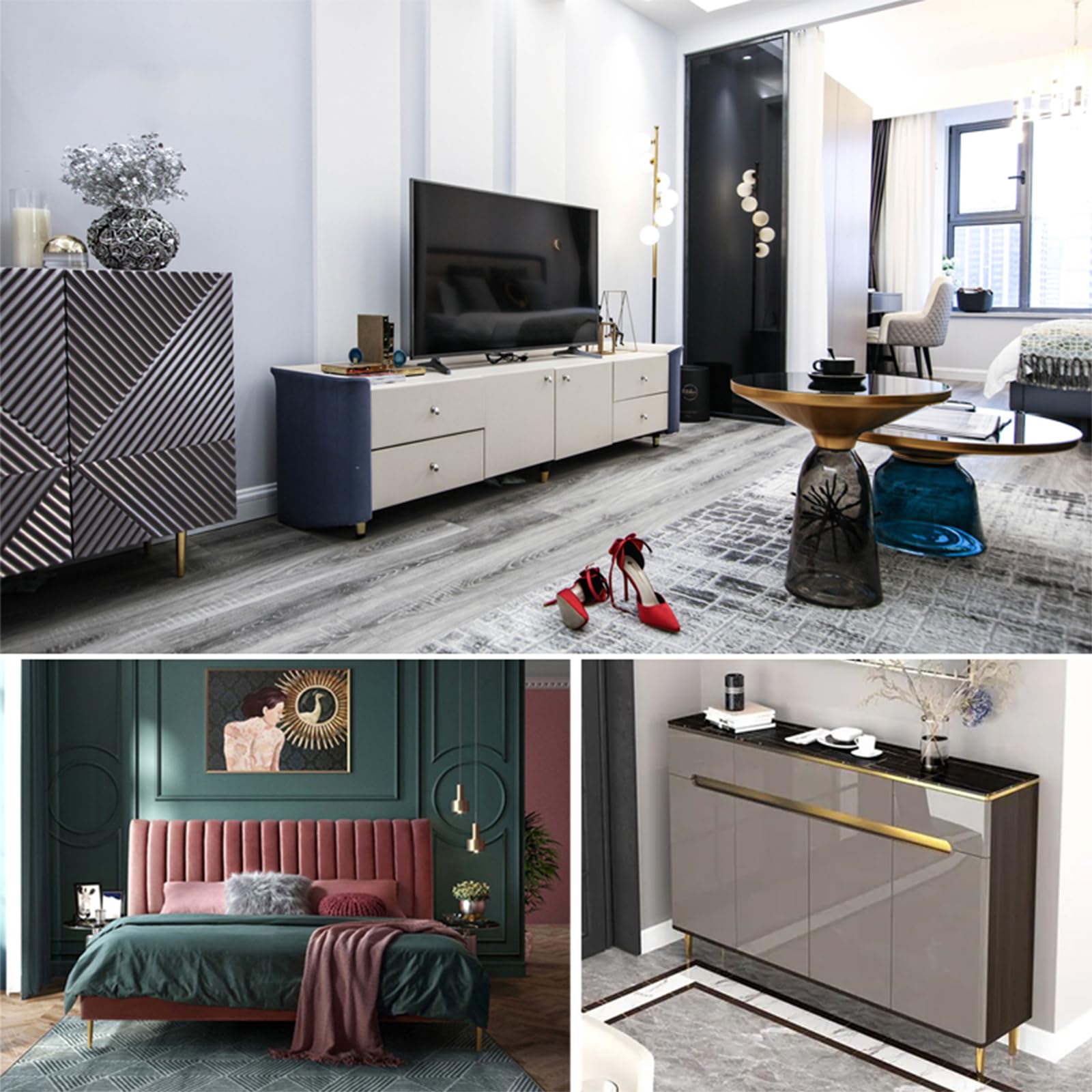 Patas para Muebles Regulables Dorado, 4Piezas Patas para Mesas Regulables Pies de Sofá Conicas para Armario Aleación de Aluminio | Anodizada Pata para Cama Altura Opcional 25cm Pies Gabinete 25cm/9.8"