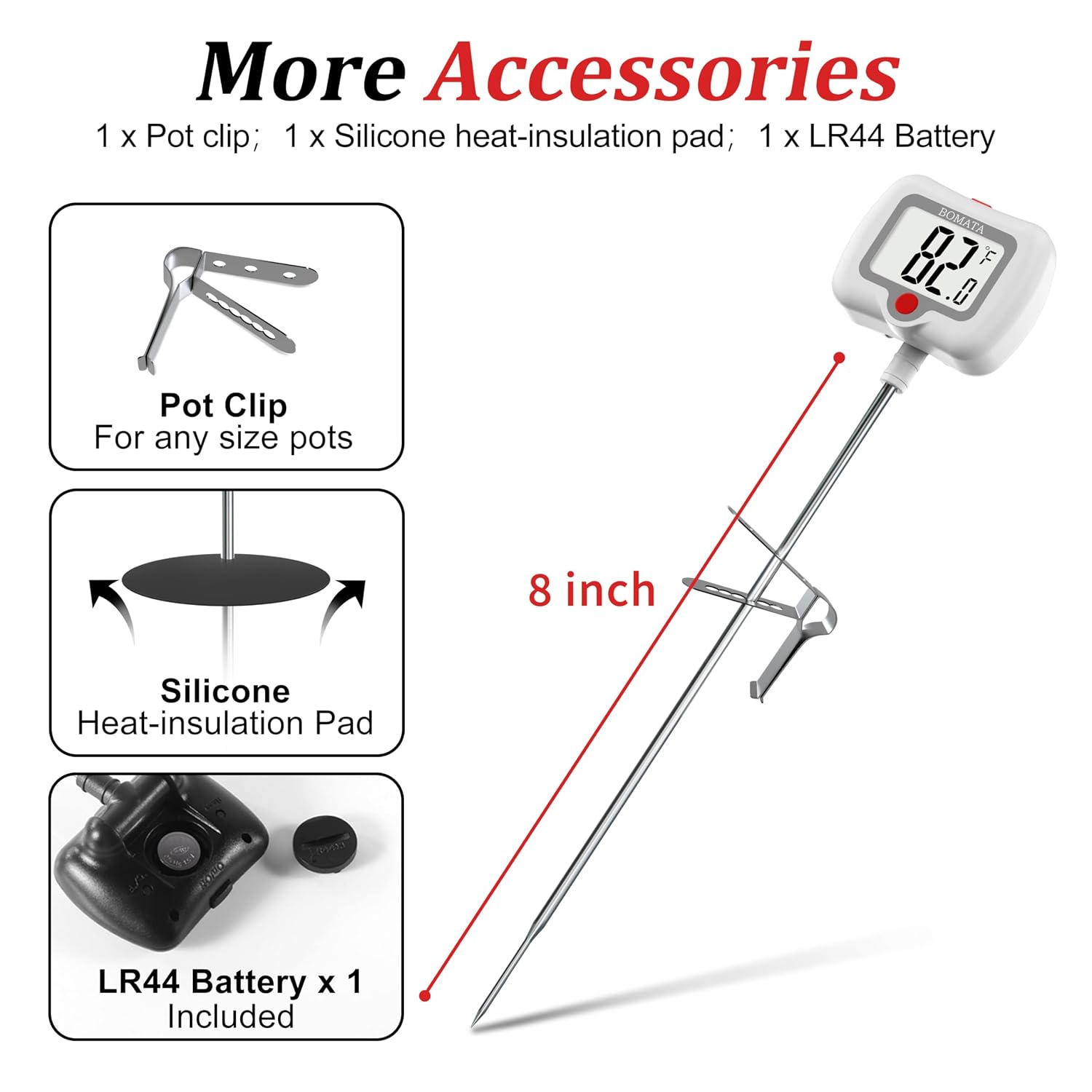 BOMATA Digital Candy Thermometer with Pot Clip, Deep Fry Oil Thermometer