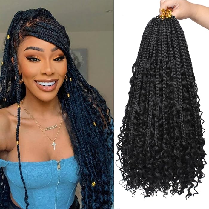 Buy Xtrend 18Inch 8Packs Boho Box Braids Crochet Hair with Curly Ends