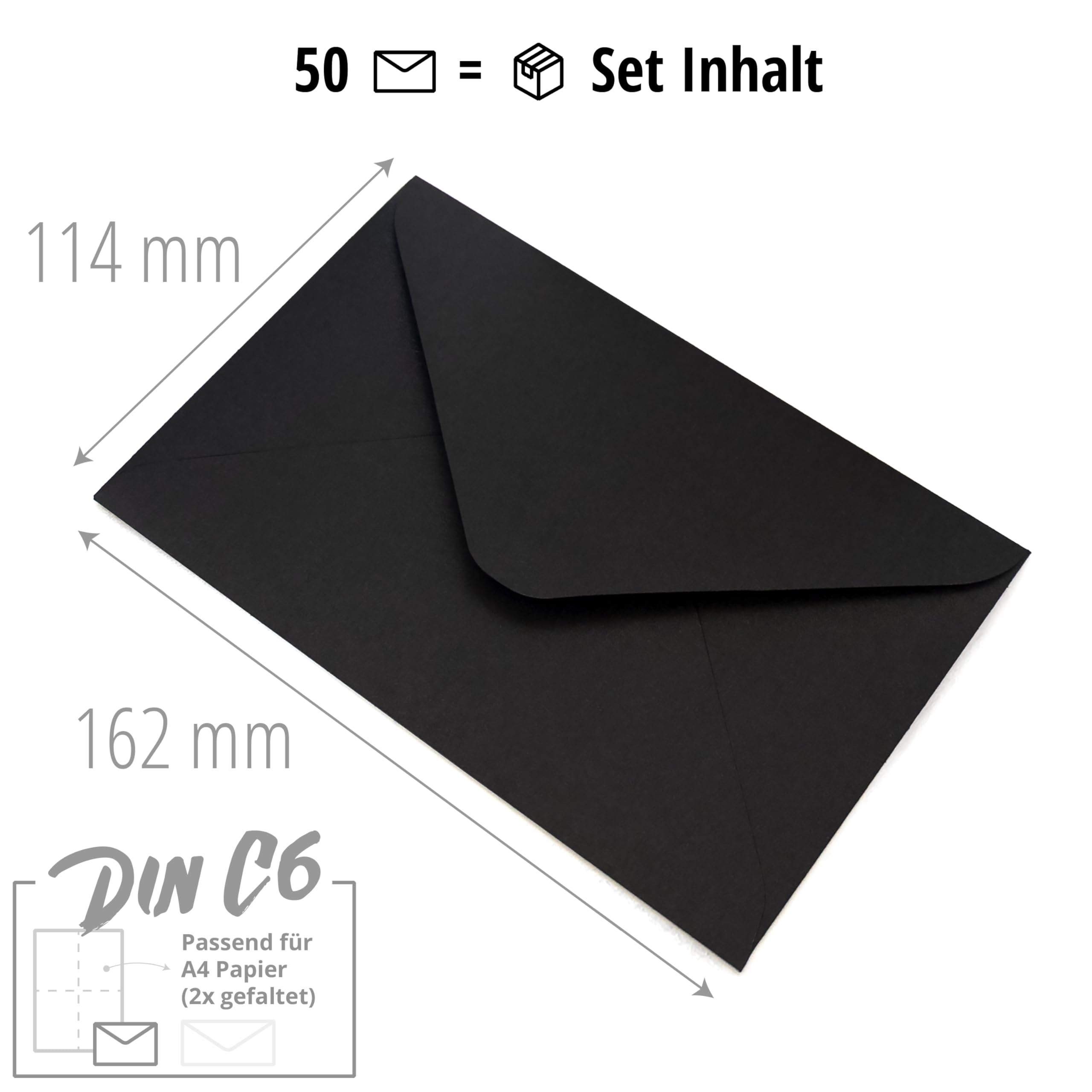 Japun buste DIN C6 162 x 114 mm oro nero 50 pezzi