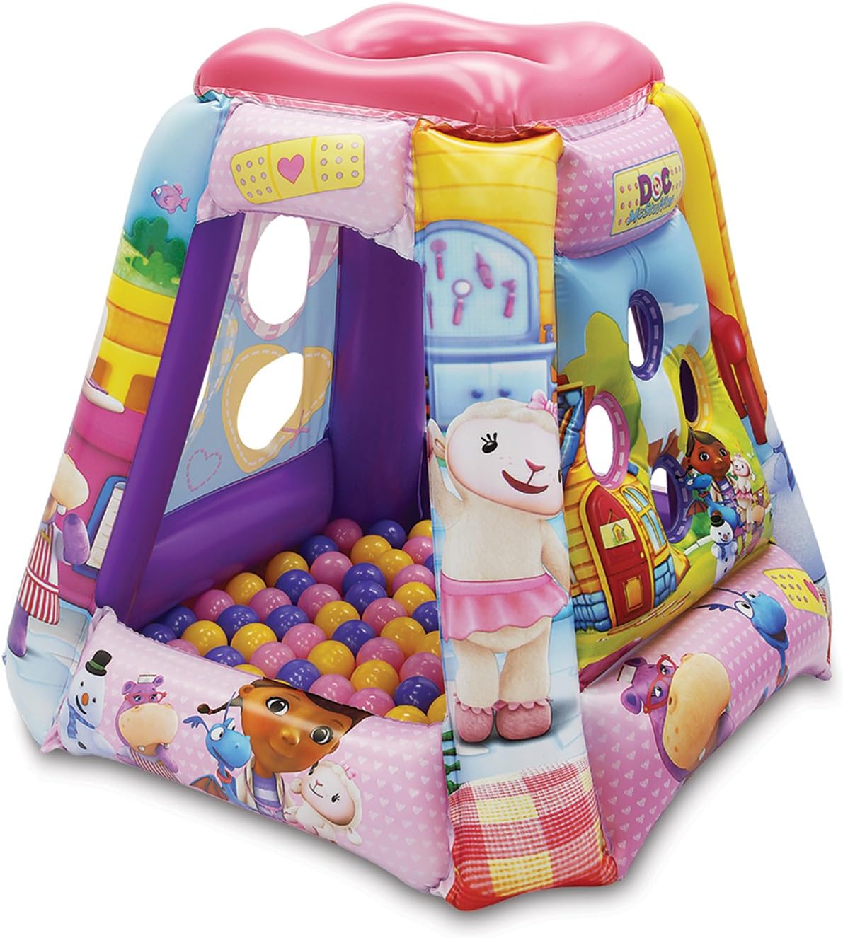 Doc Mcstuffins The Doc is in Ball Pit, 1 Inflatable & 20 Sof-Flex Balls, Purple/Pink, 37"W x 37"D x 34"H