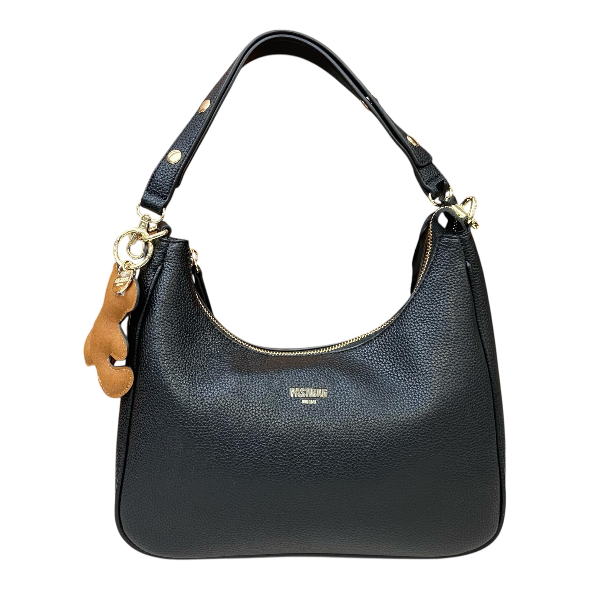 BORSA DONNA SACCA Media DA SPALLA con doppia tracolla lunga ALISSA (Nero)