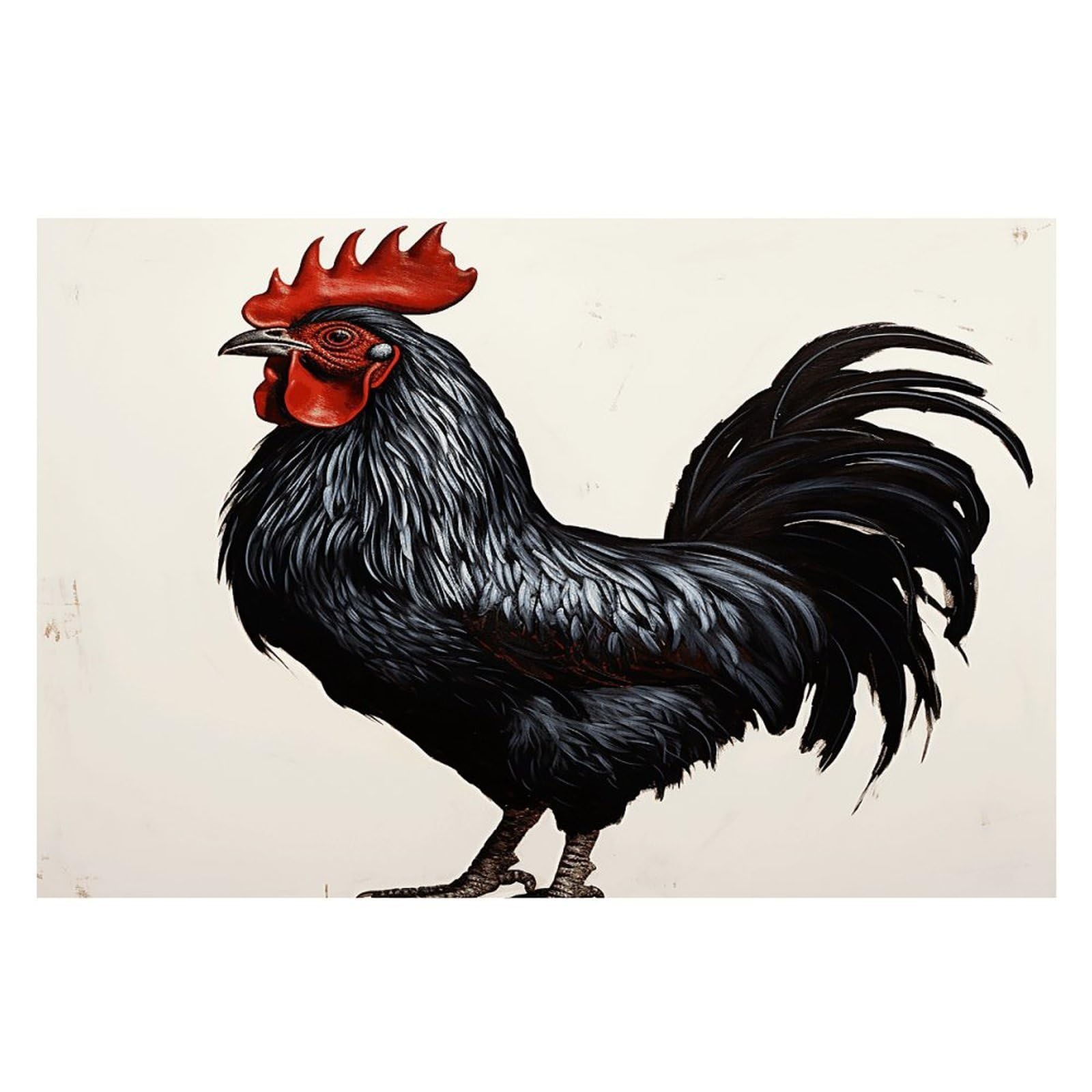 Black Rooster Placemats Non-Slip Heat Resistant Table Mats Flax Washable Cloth Place Mats Easy to Clean Premium Placemat for Kitchen Dining Table Decor Party Outdoor