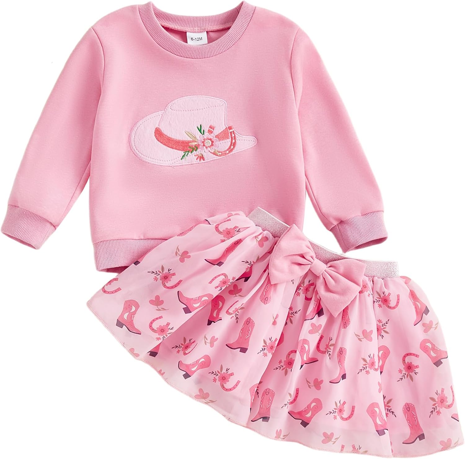 Kayotuas Western Toddler Girl Clothes Fall Outfit Cowboy Hat Sweatshirt Tops and Tulle Tutu Skirts Set Little Cowgirl Dress