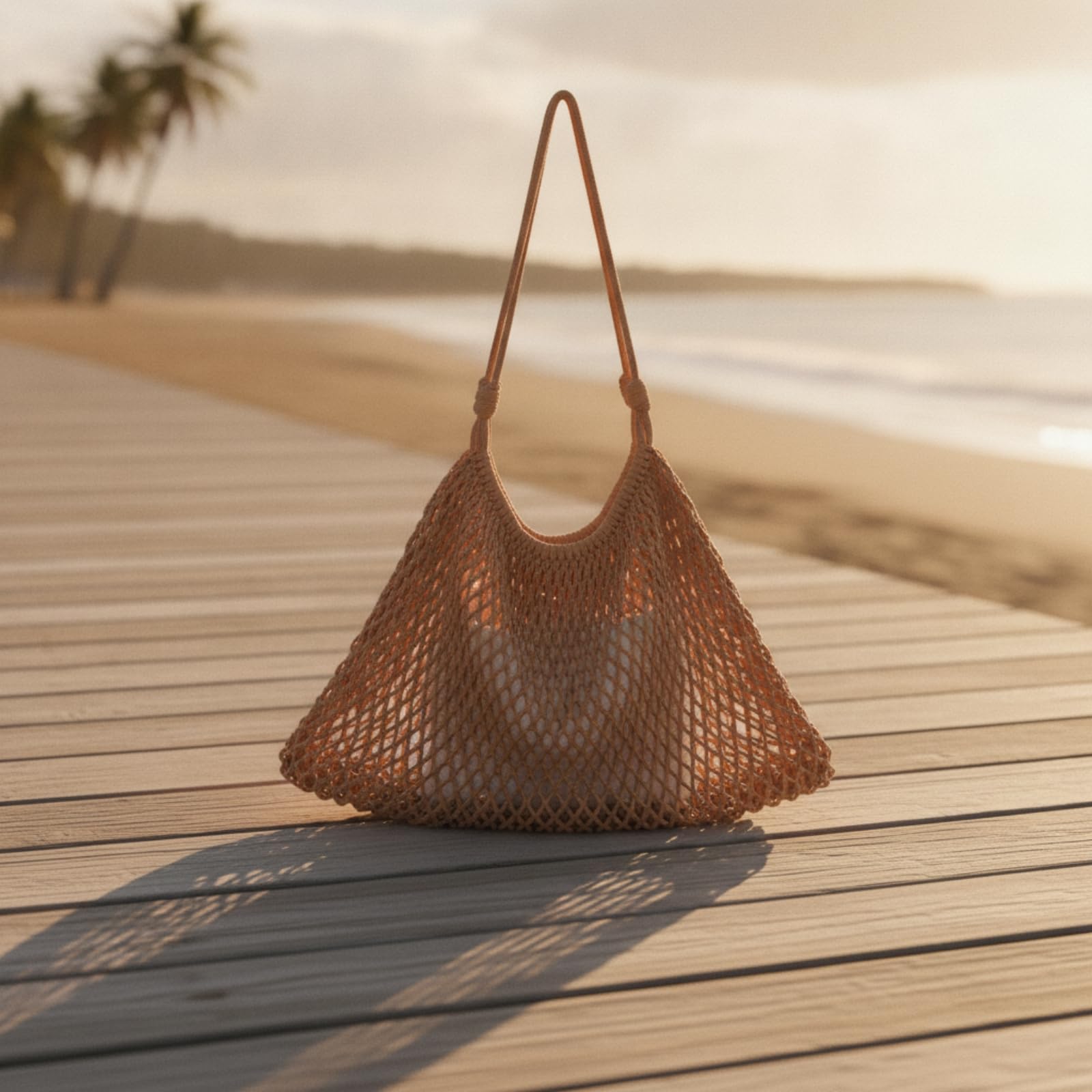 Bolso Tote con Silueta Concha Ligero Bolso Tote Algodón Práctica Bolsa Hombro Algodón Tejido para Vacaciones