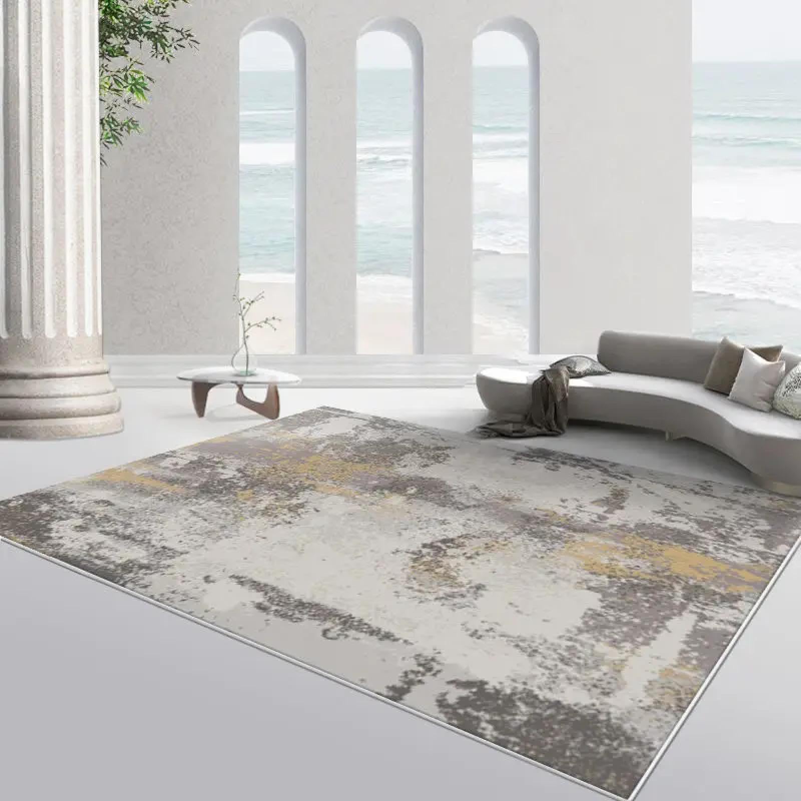 Tapis en peluche courte doux et facile à aspirer pour grande chambre