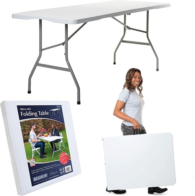 Foldable Table Portable British 6ft Folding Table 250kg Max