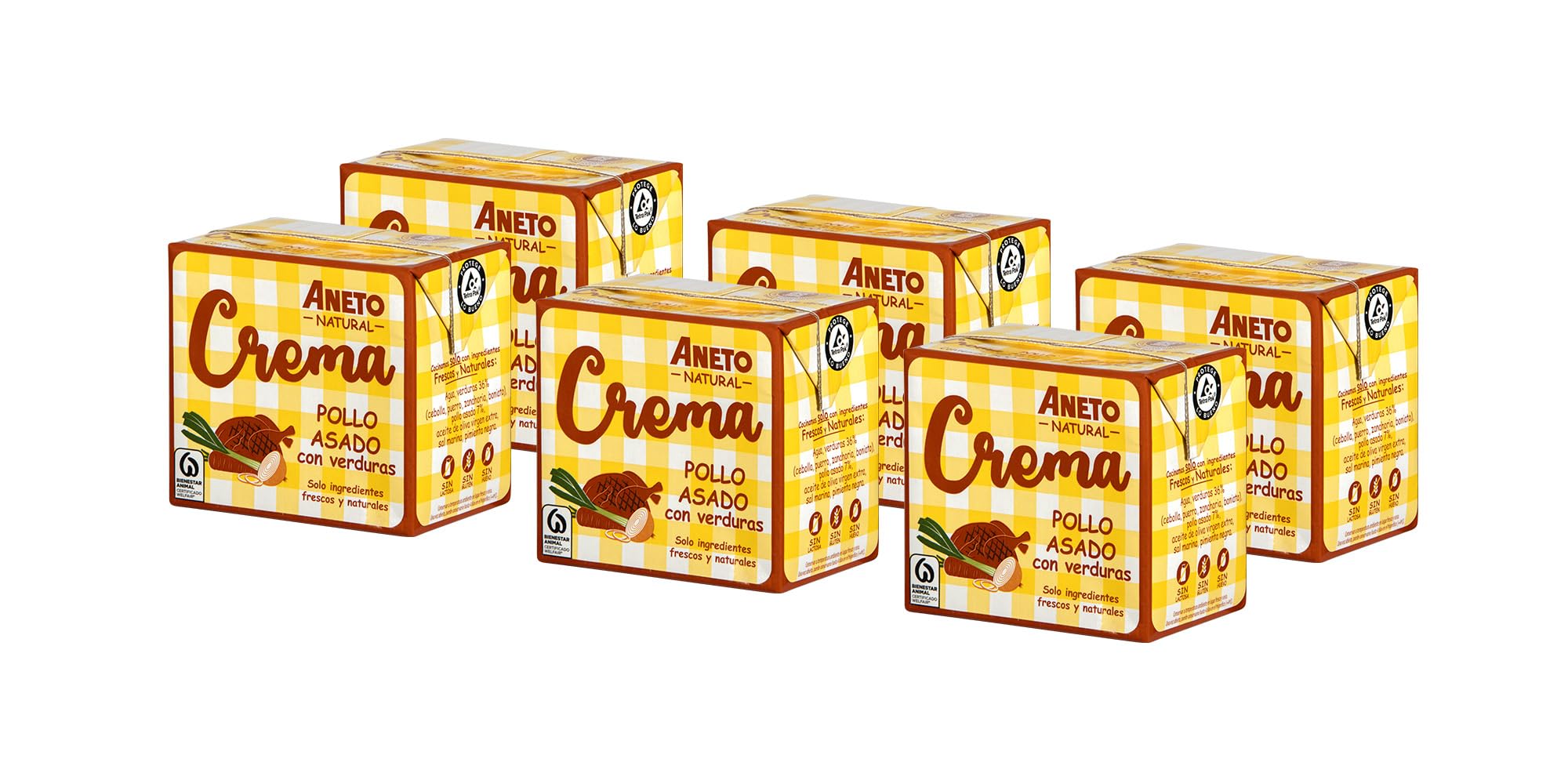 Aneto Crema de Pollo Asado 0,5L Pack de 6