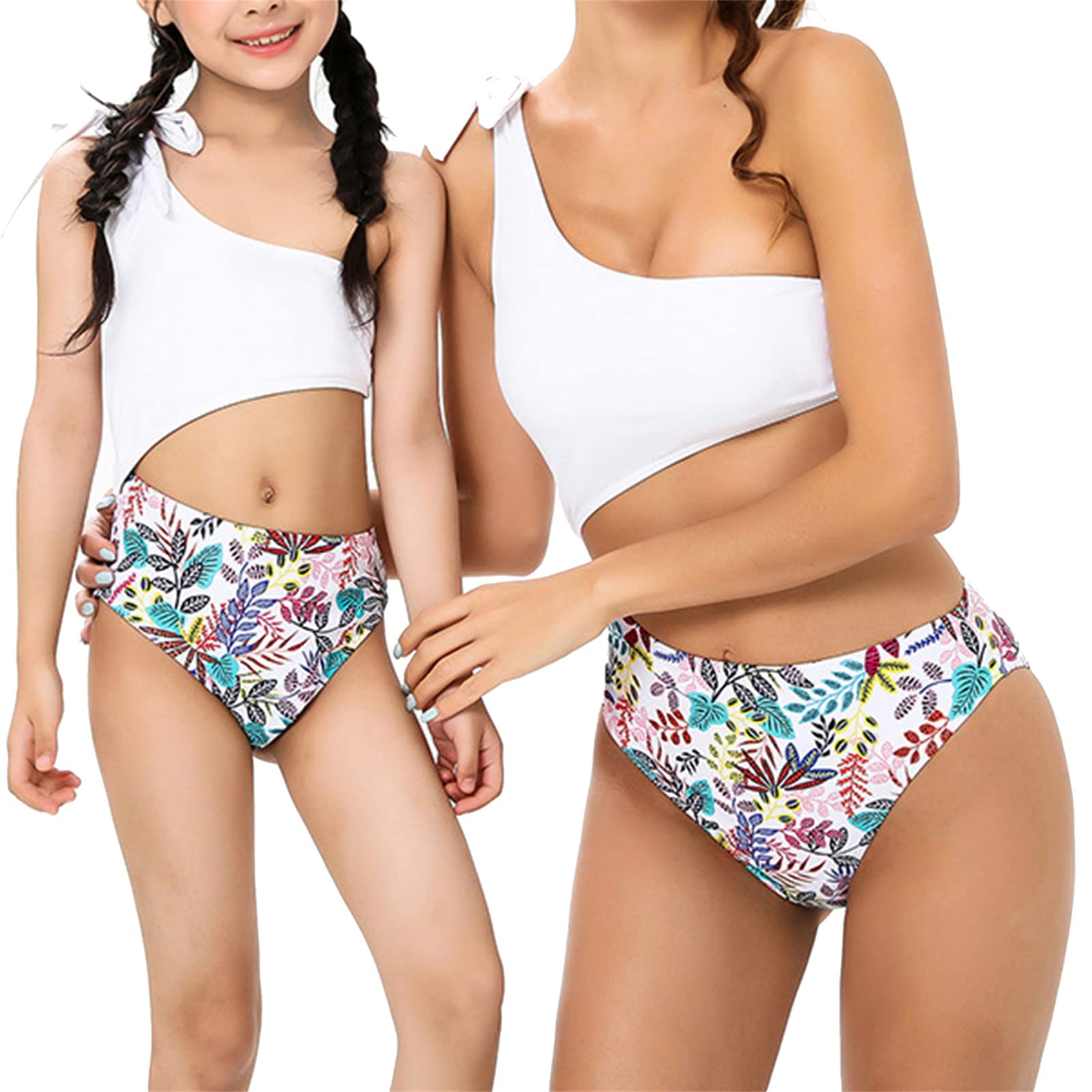 child bikini Amazon.co.jp: 女性用ワンピース水着、親子水着、ワンピースボウカラーブロックプリントワンピースビキニ-White|Child 116 :  ファッション