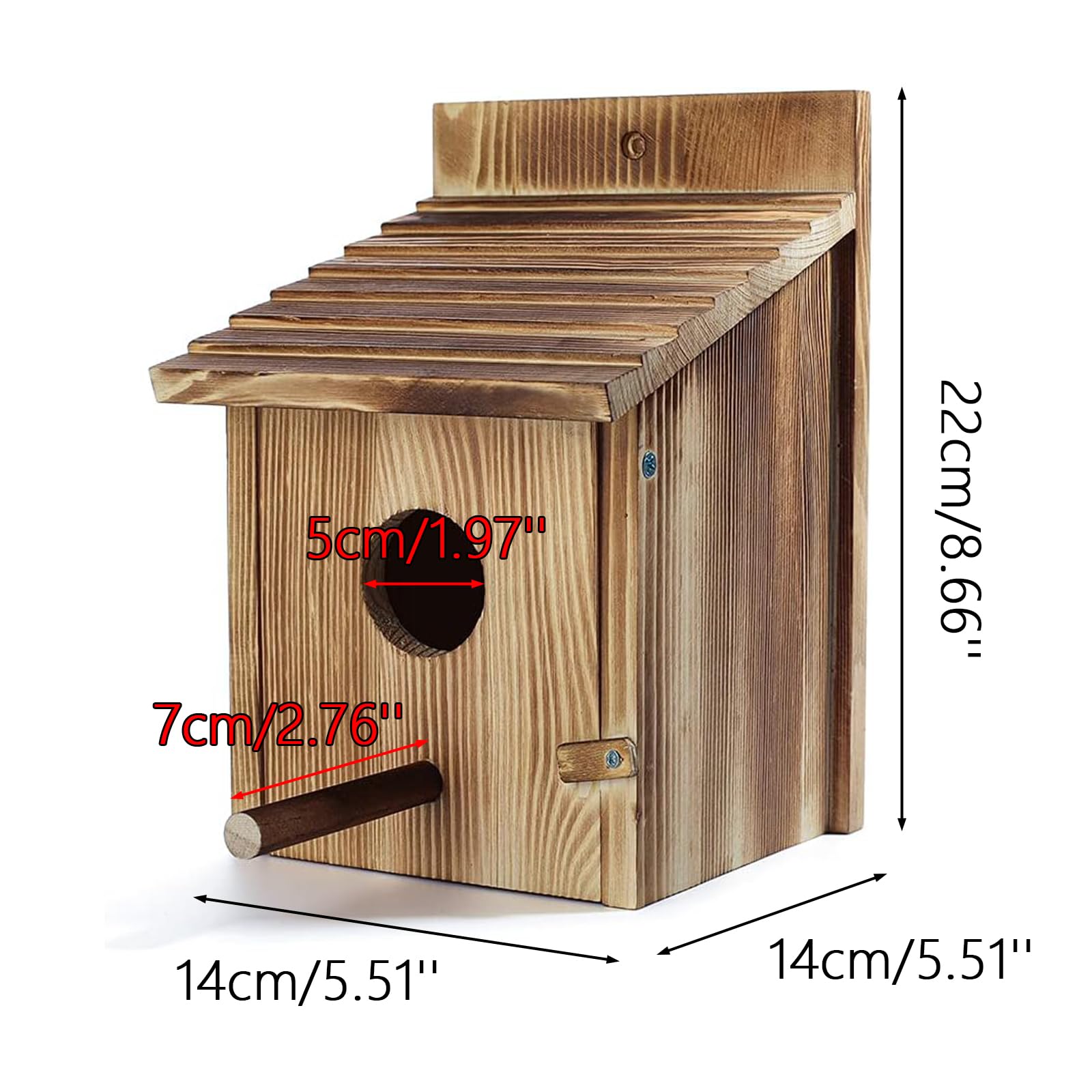 Casa Pajaros Exterior de Madera, Pajareras Exterior En Jardin, Caja de Madera para Colgar en el hogar, Resistente a la Intemperie, Nido CríA para Aves AmbientacióN con Orificio De Entrada