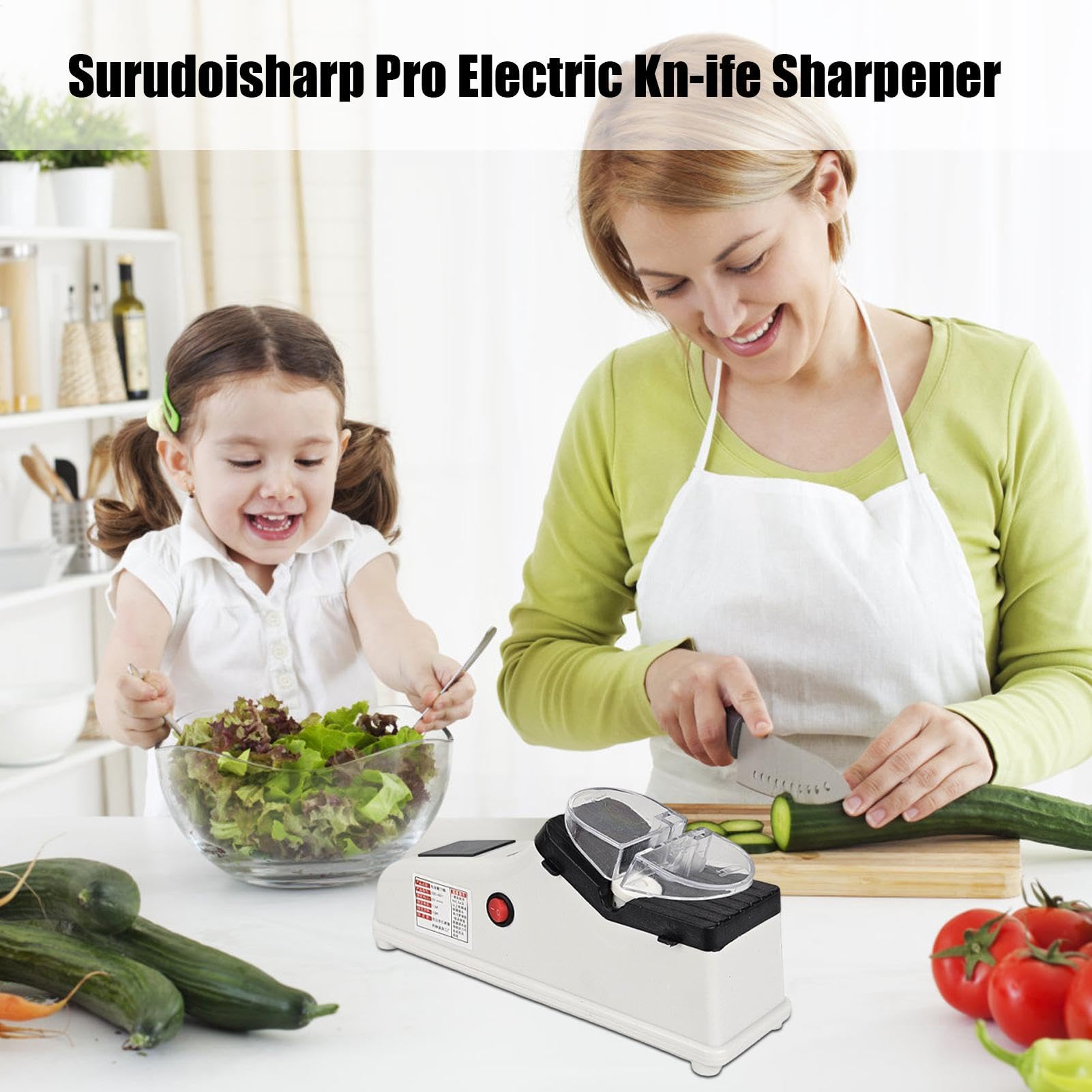 Surudoisharp Pro Electric Knife Skining, Darferante De Cuchillo Eléctrico Prosharpen, Afilador De Cuchillo Multifuncional Con Cubierta Protectora, Afinador De Cortadores Eléctricos